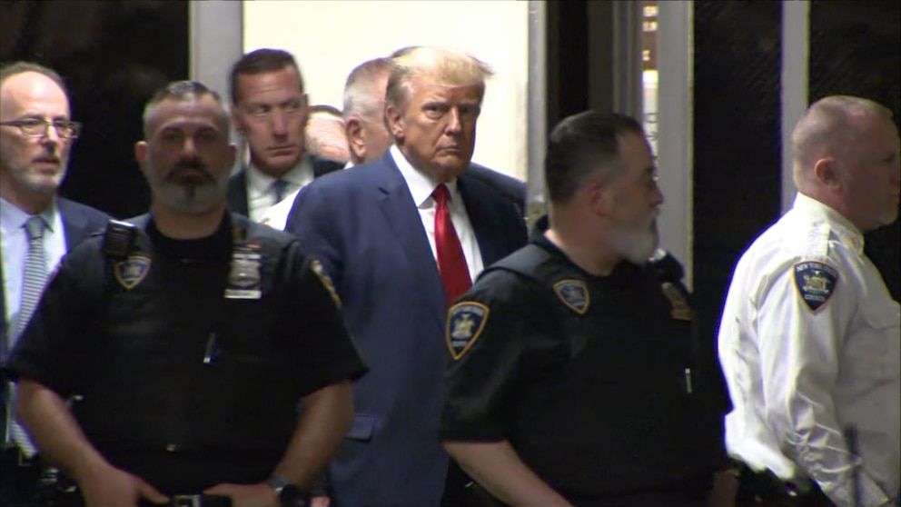 Video Trump enters courtroom to be arraigned - ABC News