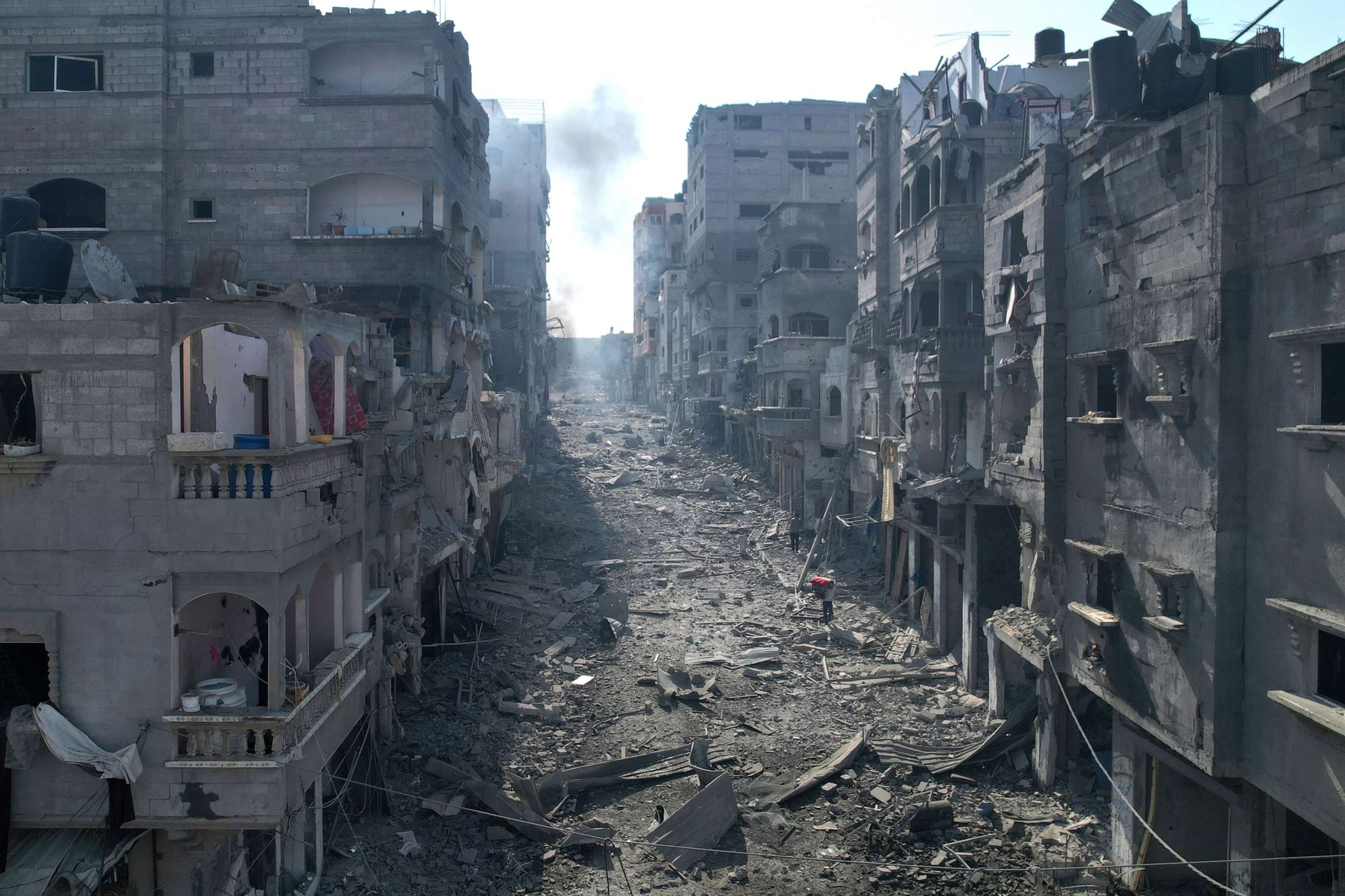 PHOTO: A view of the rubble of buildings hit by an Israeli airstrike, in Jabalia, Gaza strip, Oct. 11, 2023.