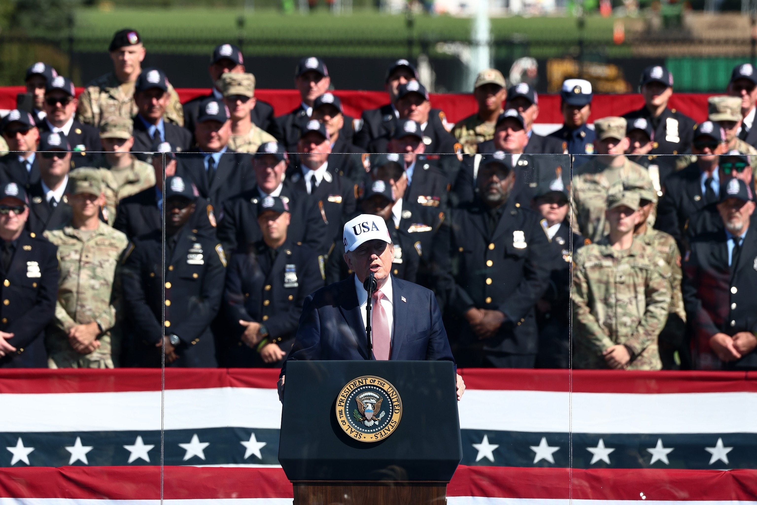 Image from article: Trump claims firefighters carried him from ground zero after 9/11 attack Image from article: Trump claims firefighters carried him from ground zero after 9/11 attack