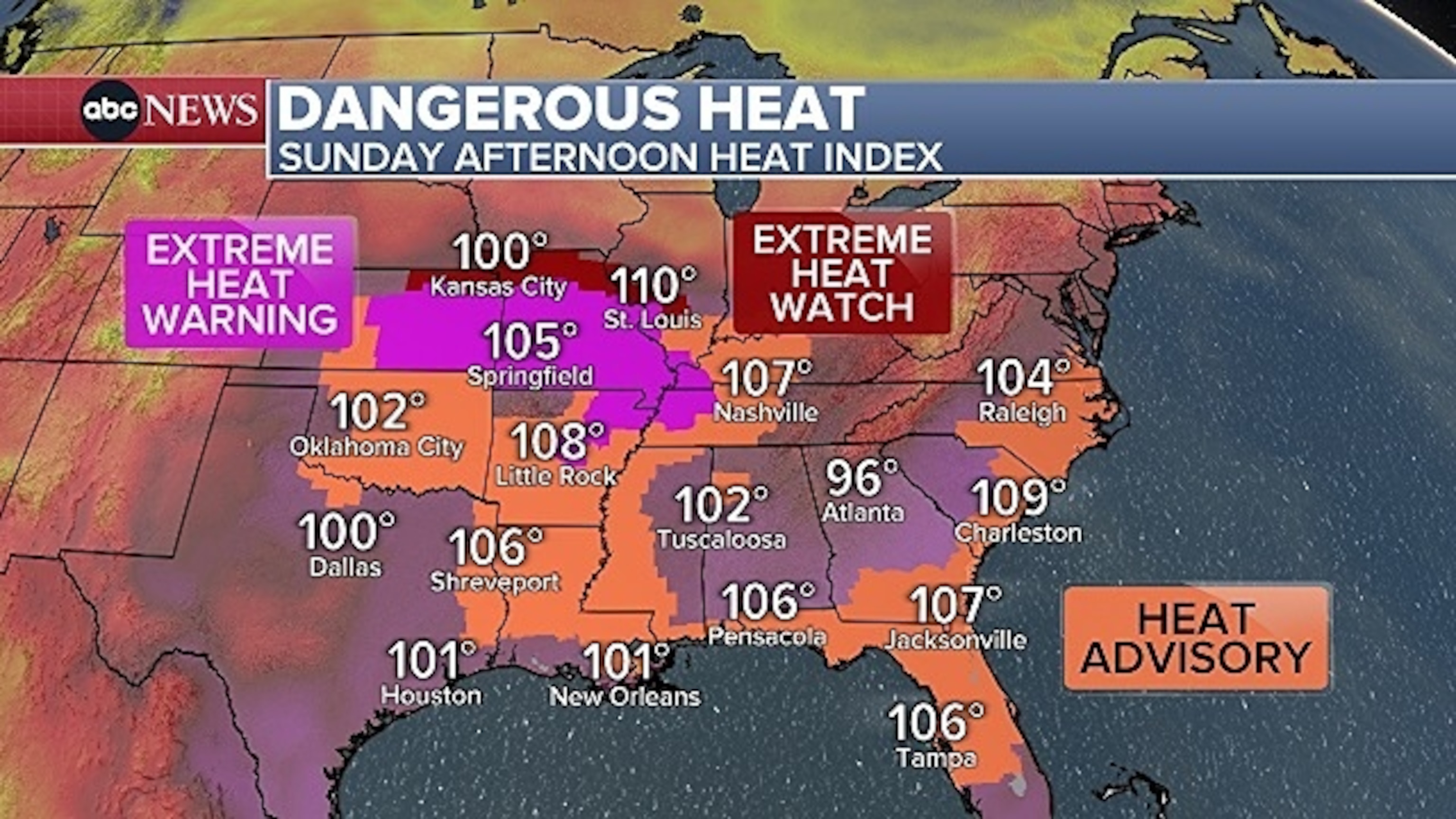 Foto: Advertencia de calor excesivo