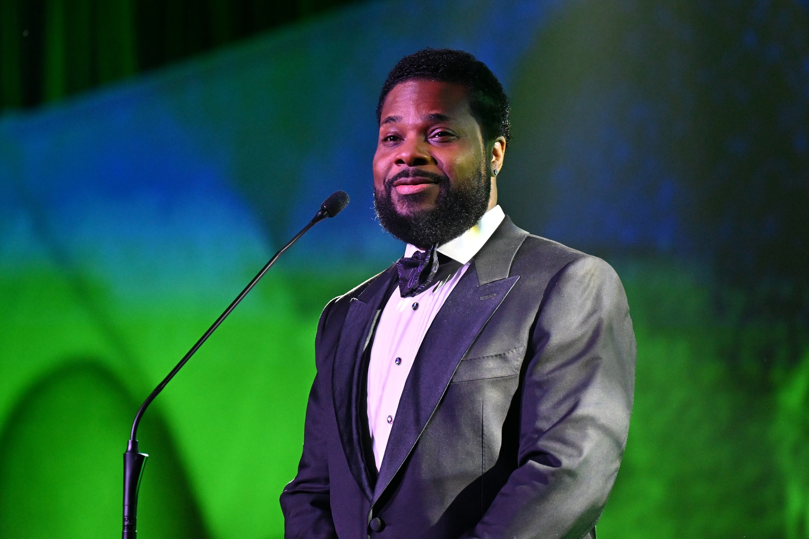 PHOTO: Host Malcolm-Jamal Warner speaks onstage during the 2023 Beloved Community Awards at Hyatt Regency Atlanta on January 14, 2023 in Atlanta, Georgia