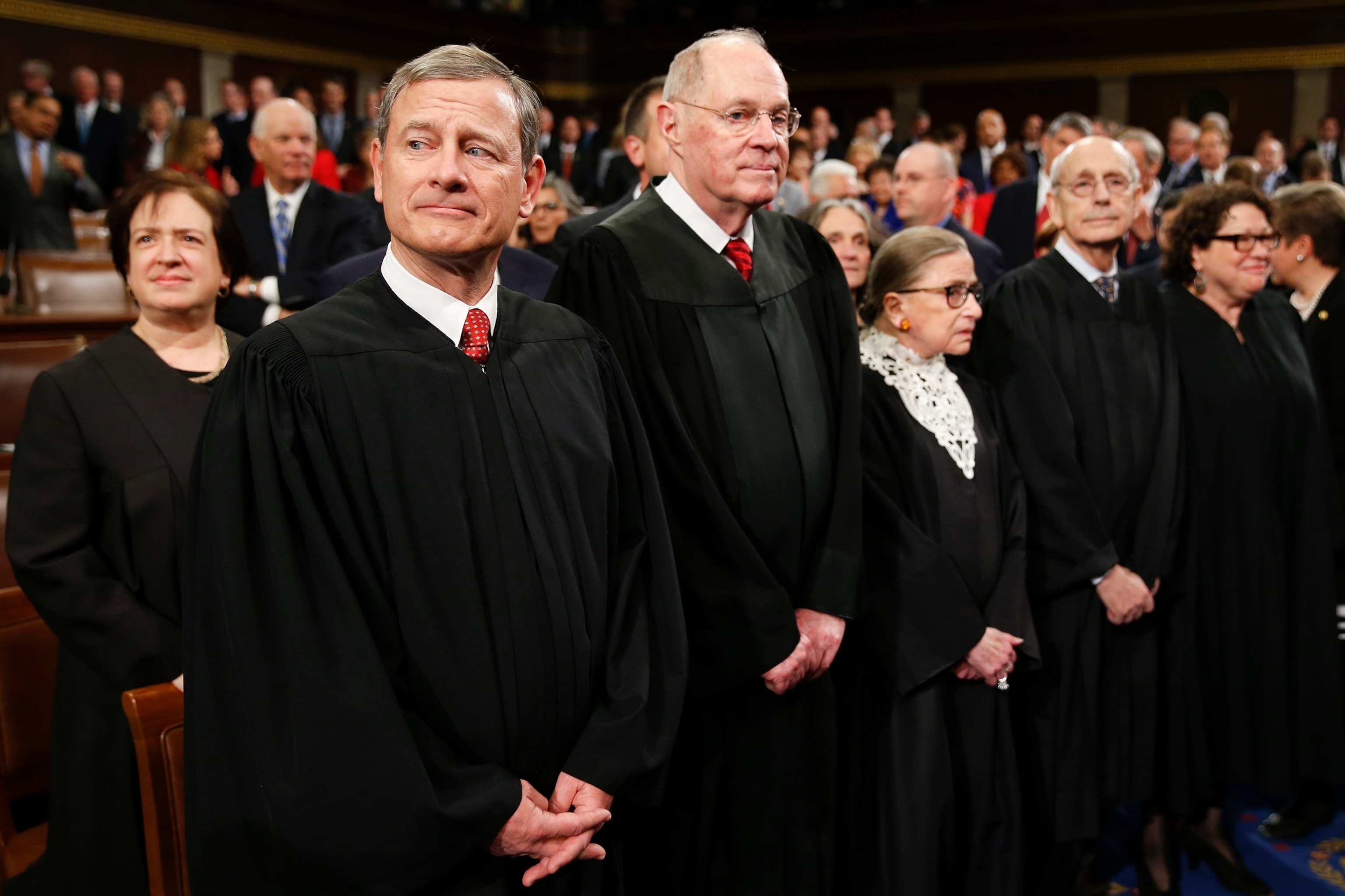 PHOTO: Supreme Court Justices arrive before President Barack Obama delivers the State of the Union address on Capitol Hill in Washington, Jan. 12, 2016. 