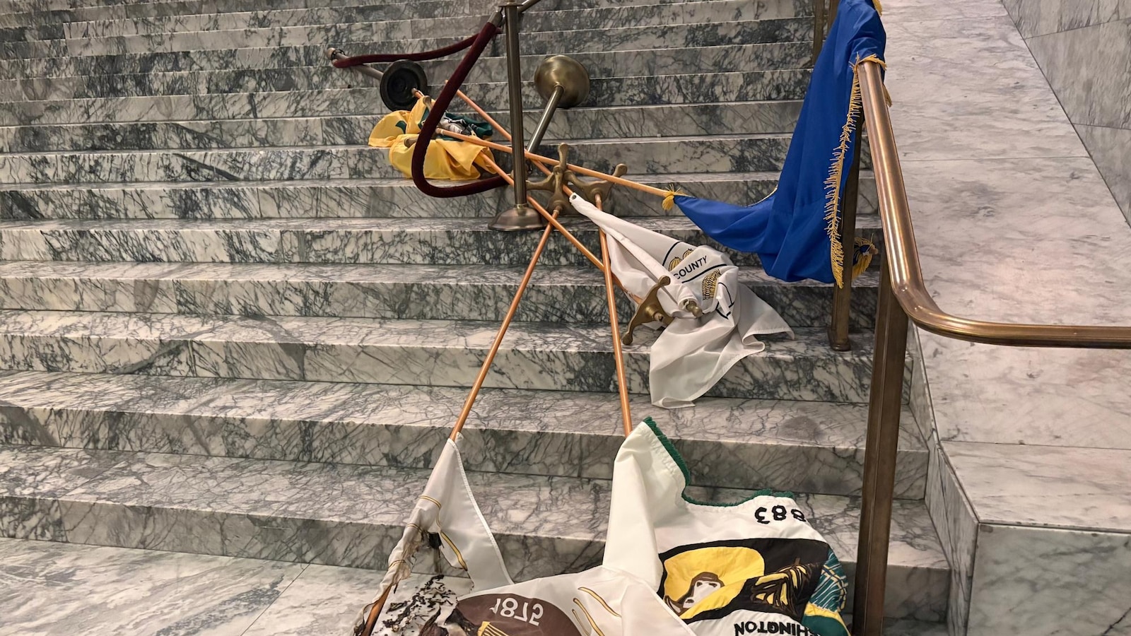 Intruder with mental health issues vandalizes Washington state Capitol