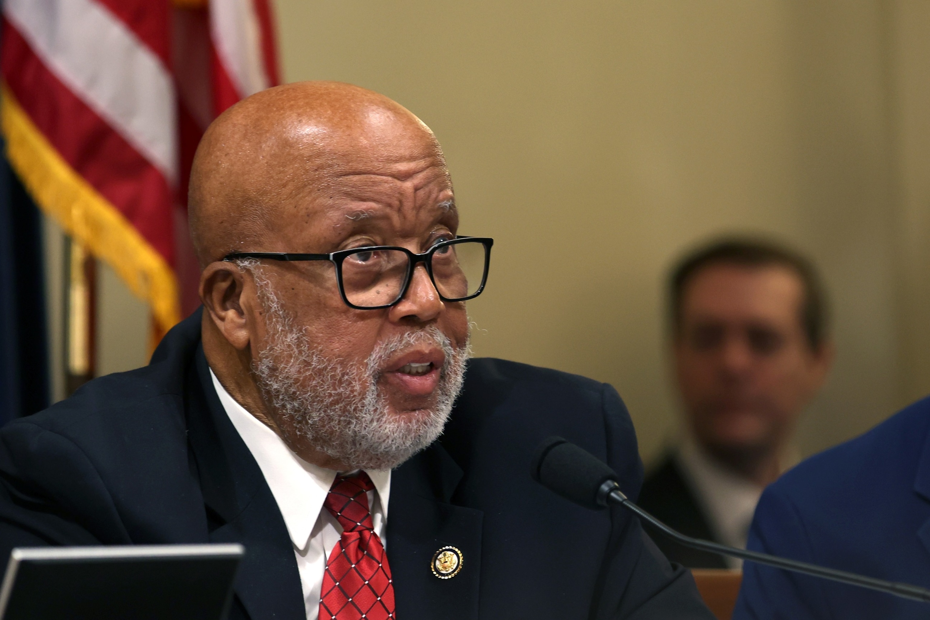 PHOTO: Rep. Bennie  Thompson speaks during a House Homeland Security Committee hearing, Feb. 10, 2026, in Washington, D.C. 