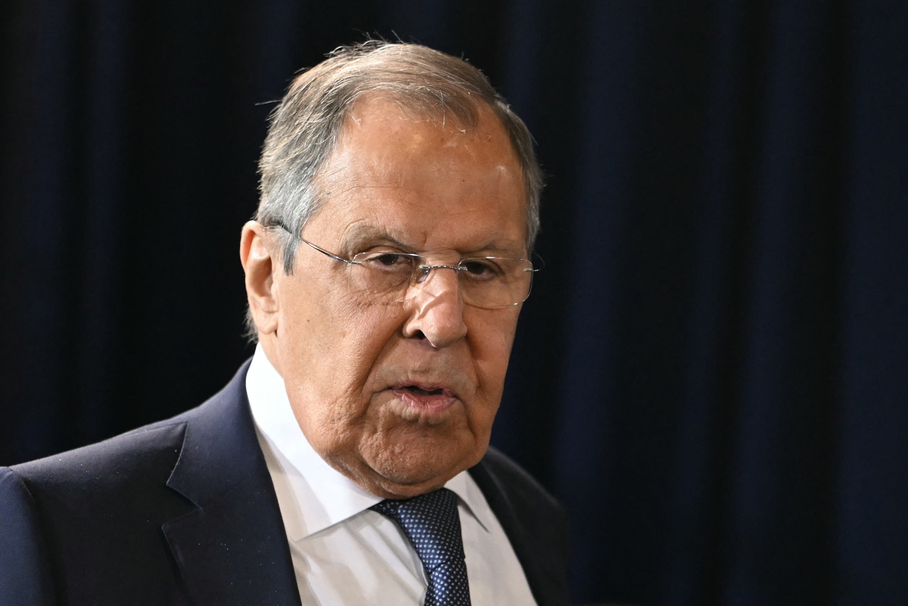 PHOTO: Russian Foreign Minister Sergei Lavrov attends a joint press conference with President Donald Trump and Russian President Vladimir Putin at Joint Base Elmendorf-Richardson in Anchorage, Alaska, August 15, 2025.