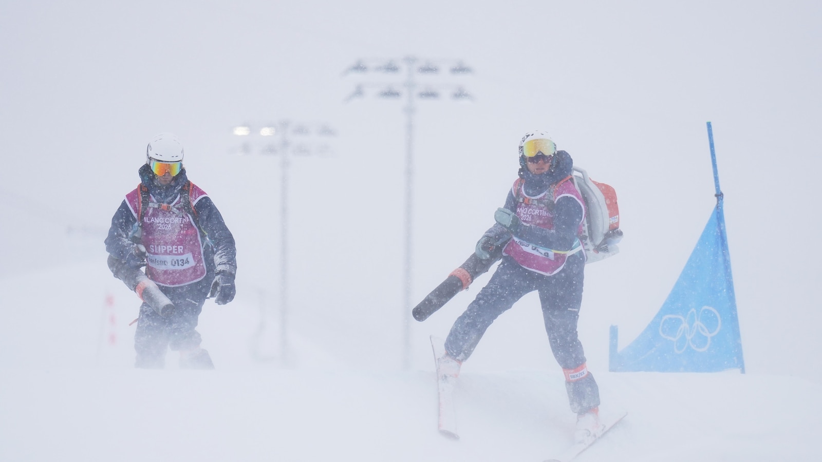 Women's Olympic freeski halfpipe final delayed because of heavy snow in the Italian Alps