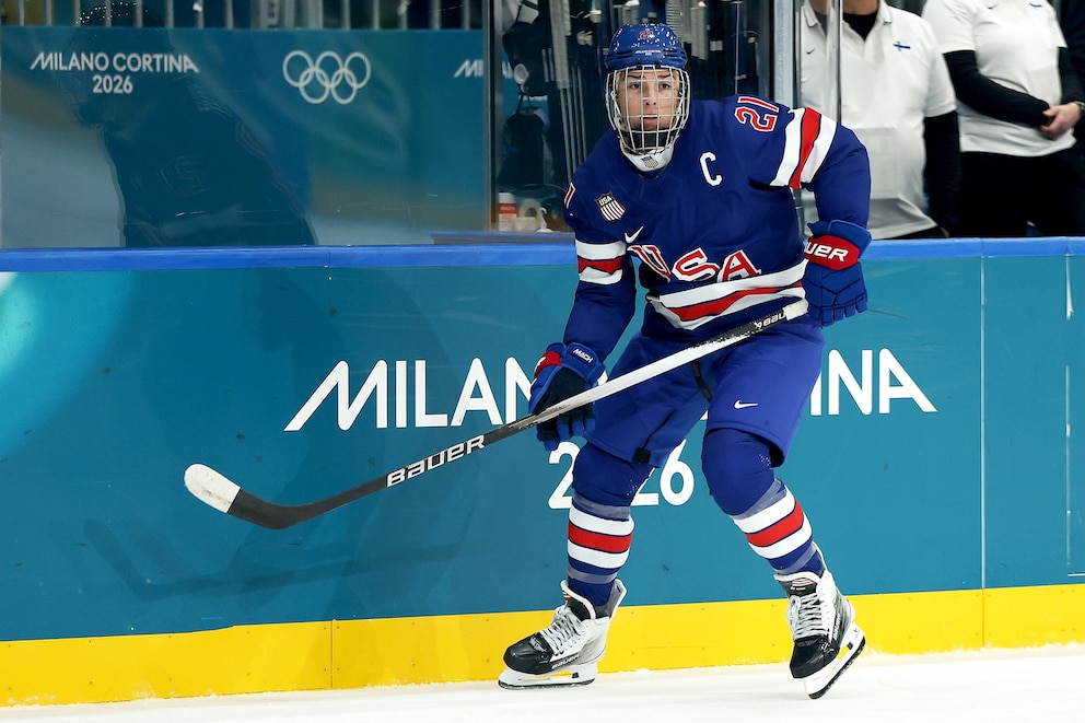 PHOTO: Hilary Knight of Team United States skates on day one of the Milano Cortina 2026 Winter Olympic games at Milano Rho Ice Hockey Arena on Feb. 7, 2026, in Milan, Italy. 