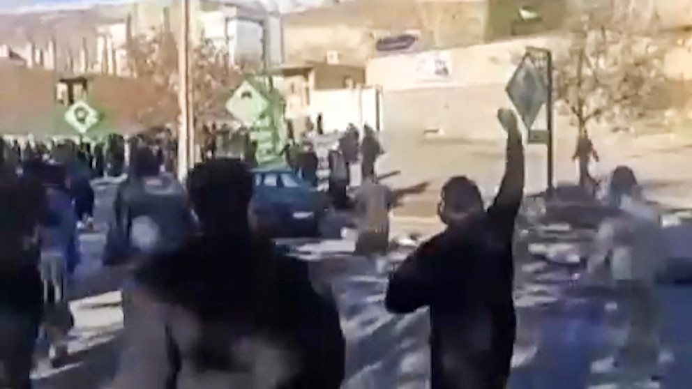 PHOTO: This video grab taken on Jan. 4, 2026 show protesters in the Malekshahi district of Iran's western Ilam province. 