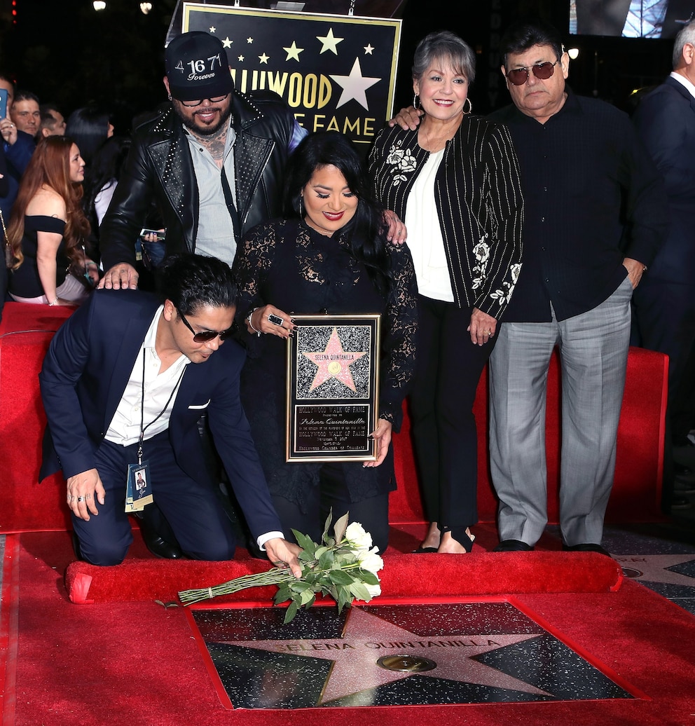PHOTO: In this Nov. 3, 2017, file photo Selena's family attend singer Selena Quintanilla being honored posthumously with a Star on the Hollywood Walk of Fame in Hollywood, Calif.