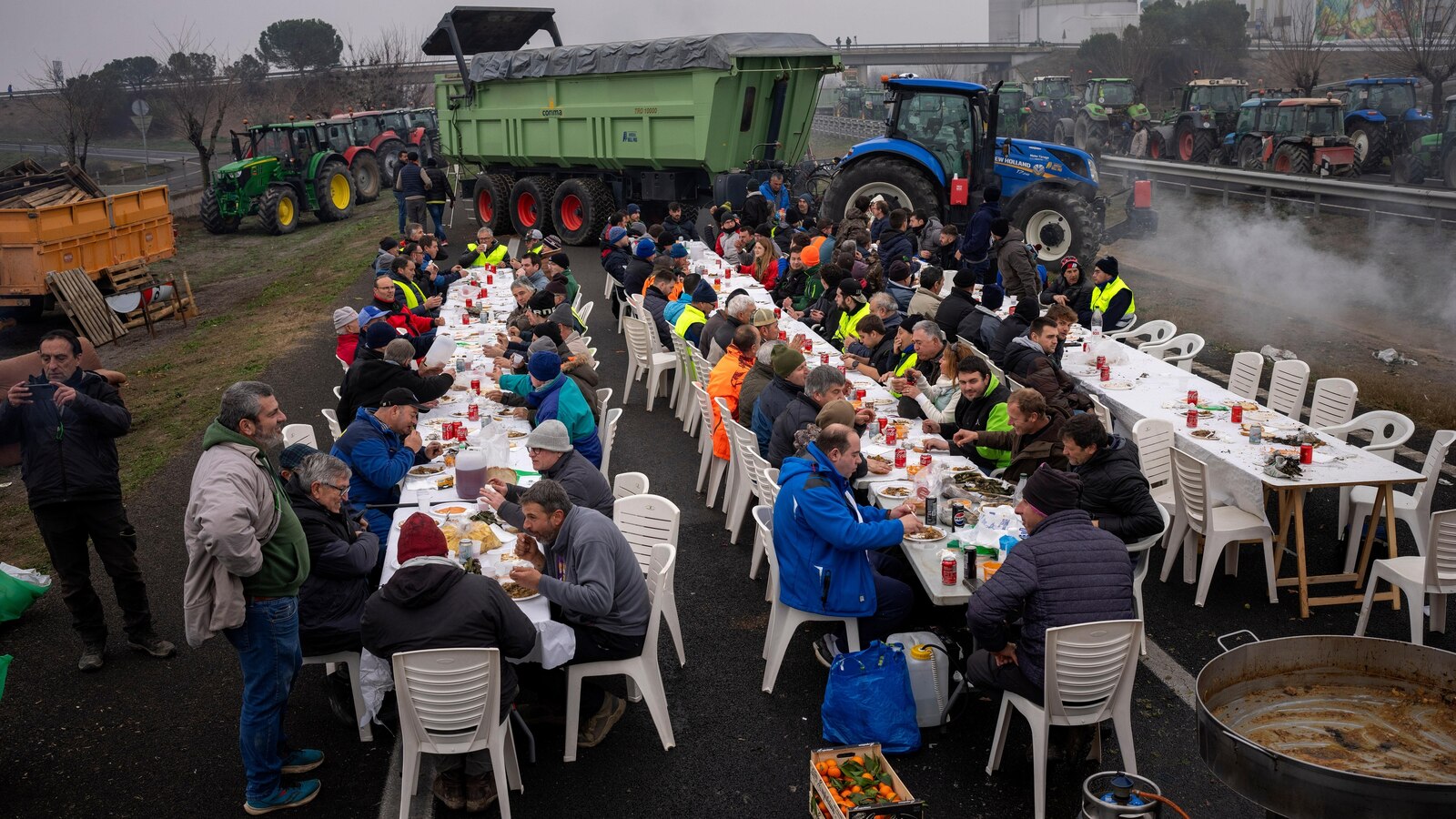 Thousands of Spanish farmers stage a second day of tractor protests over EU policies and prices