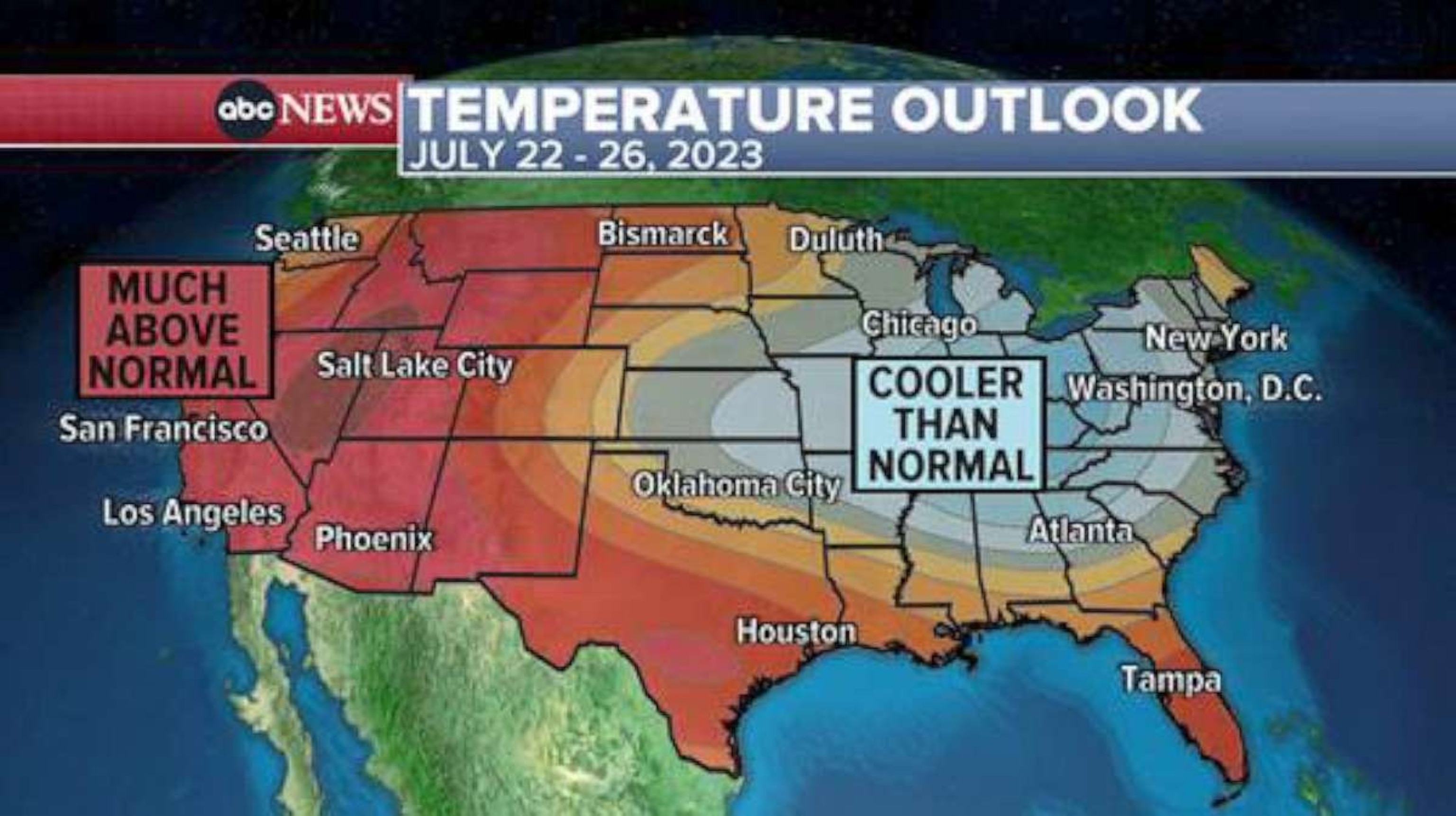 PHOTO: Temperature Outlook, July 22-26, 2023