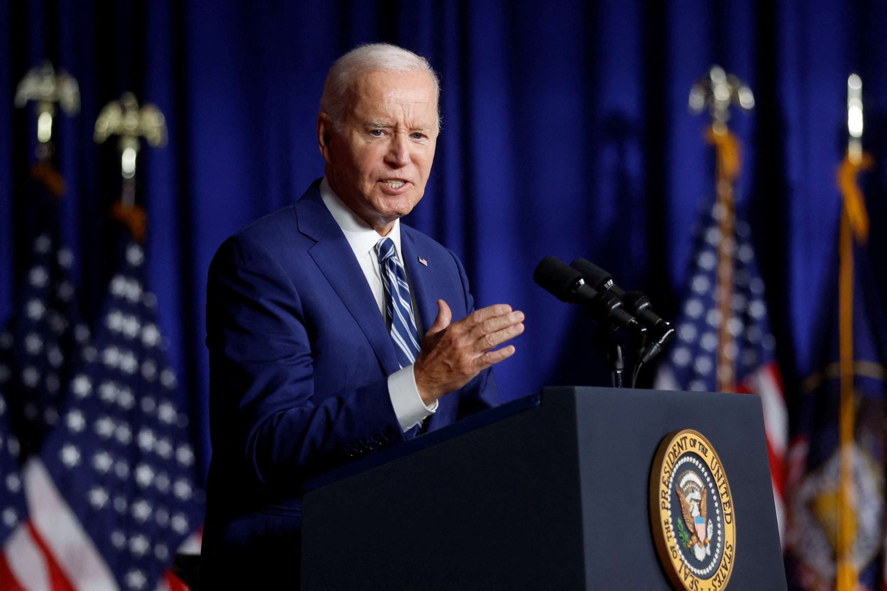 PHOTO: President Joe Biden delivers remarks in Salt Lake City, Utah, Aug. 10, 2023.