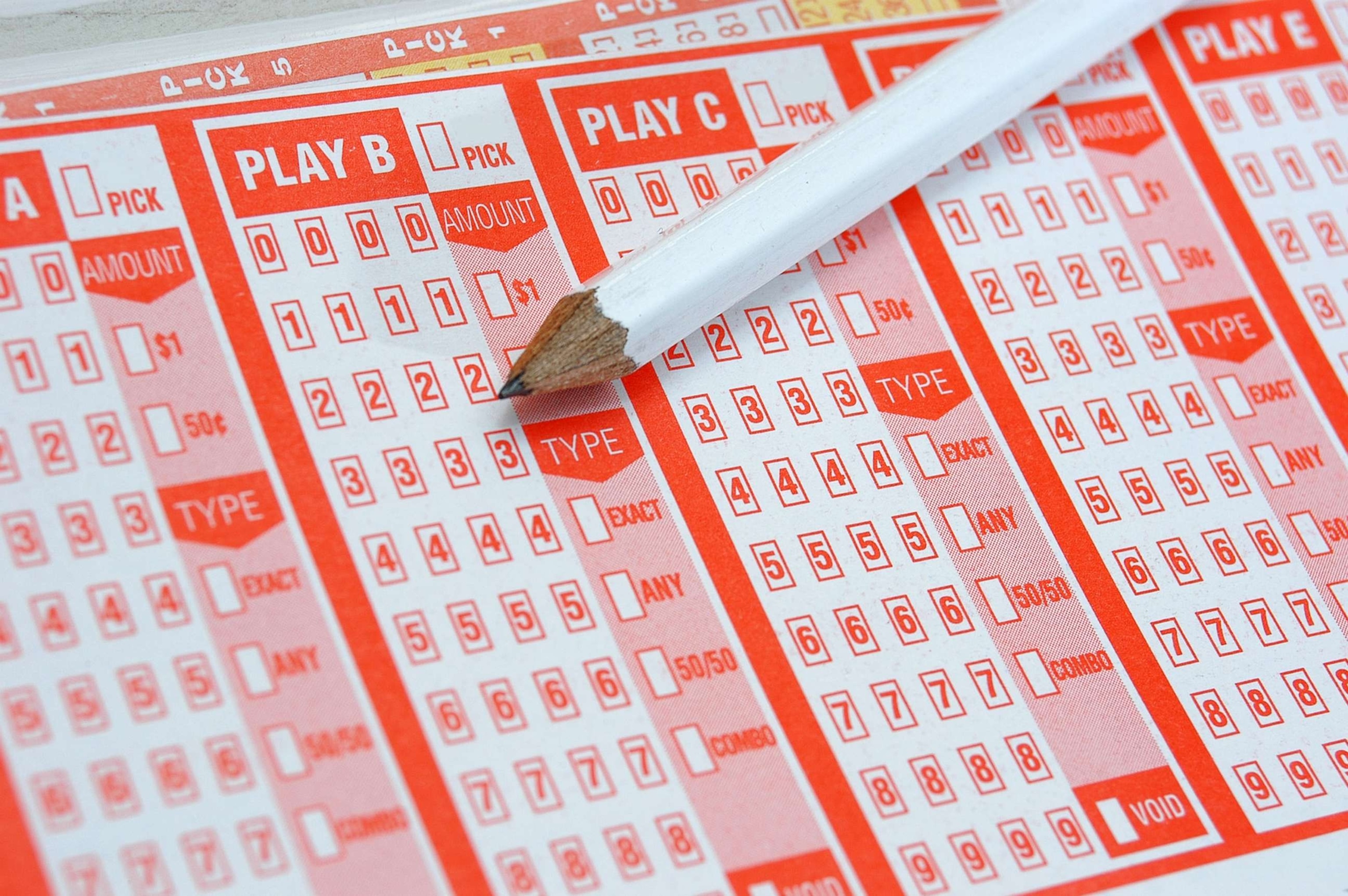 PHOTO: Lottery ticket forms are pictured in a stock image.