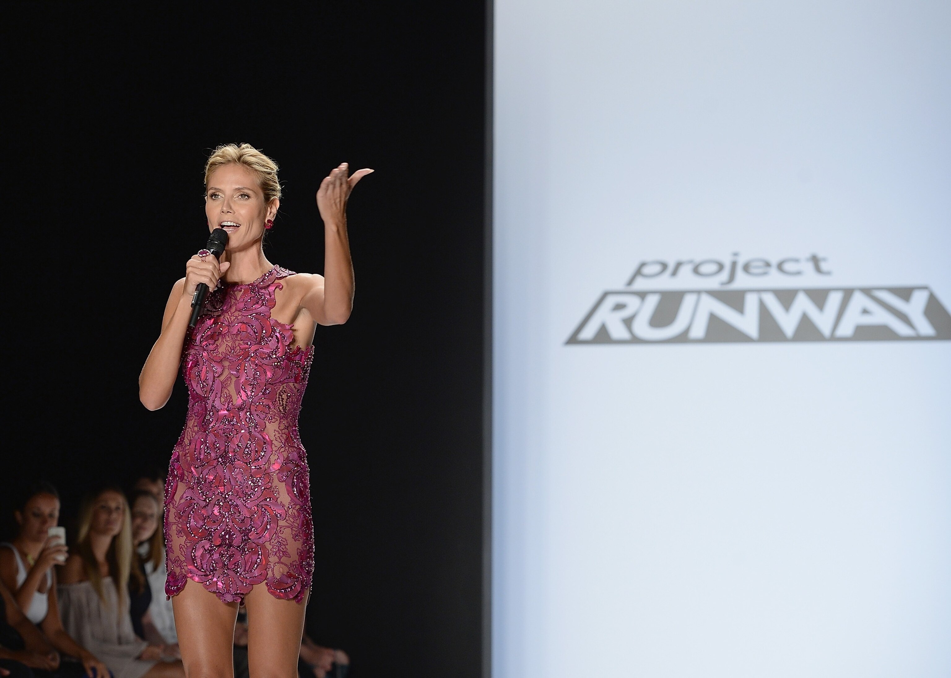 PHOTO: Heidi Klum attends  Project Runway during Mercedes-Benz Fashion Week Spring 2015 at The Theatre at Lincoln Center, Sept. 5, 2014, in New York.