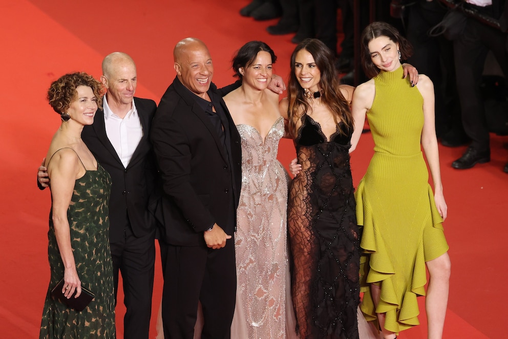 PHOTO: Donna Langley, Neal H. Moritz, Vin Diesel, Michelle Rodriguez, Jordana Brewster and Meadow Walker attends "The Fast And The Furious" 25th Anniversary photocall during the 79th annual Cannes Film Festival on May 13, 2026 in Cannes, France. 
