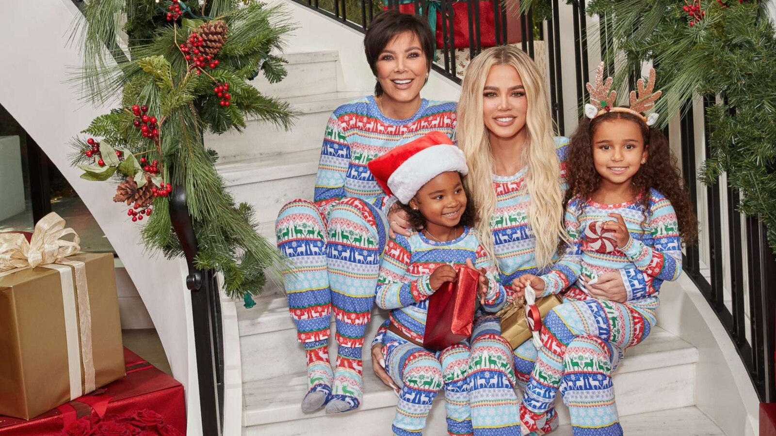 Kris Jenner, Khloé Kardashian, and True Thompson celebrate the holidays with The Children’s Place.