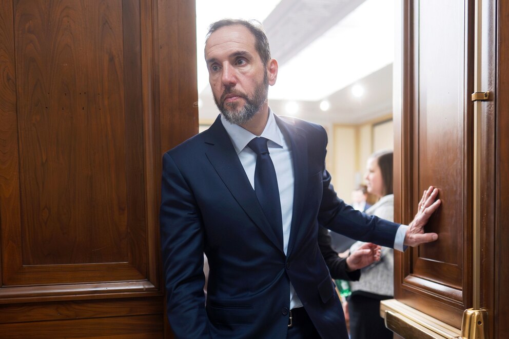 PHOTO: In this Dec. 17, 2025, file photo, former Department of Justice Special Counsel Jack Smith departs at the end of a Republican-led deposition before the House Judiciary Committee, on Capitol Hill in Washington, D.C.