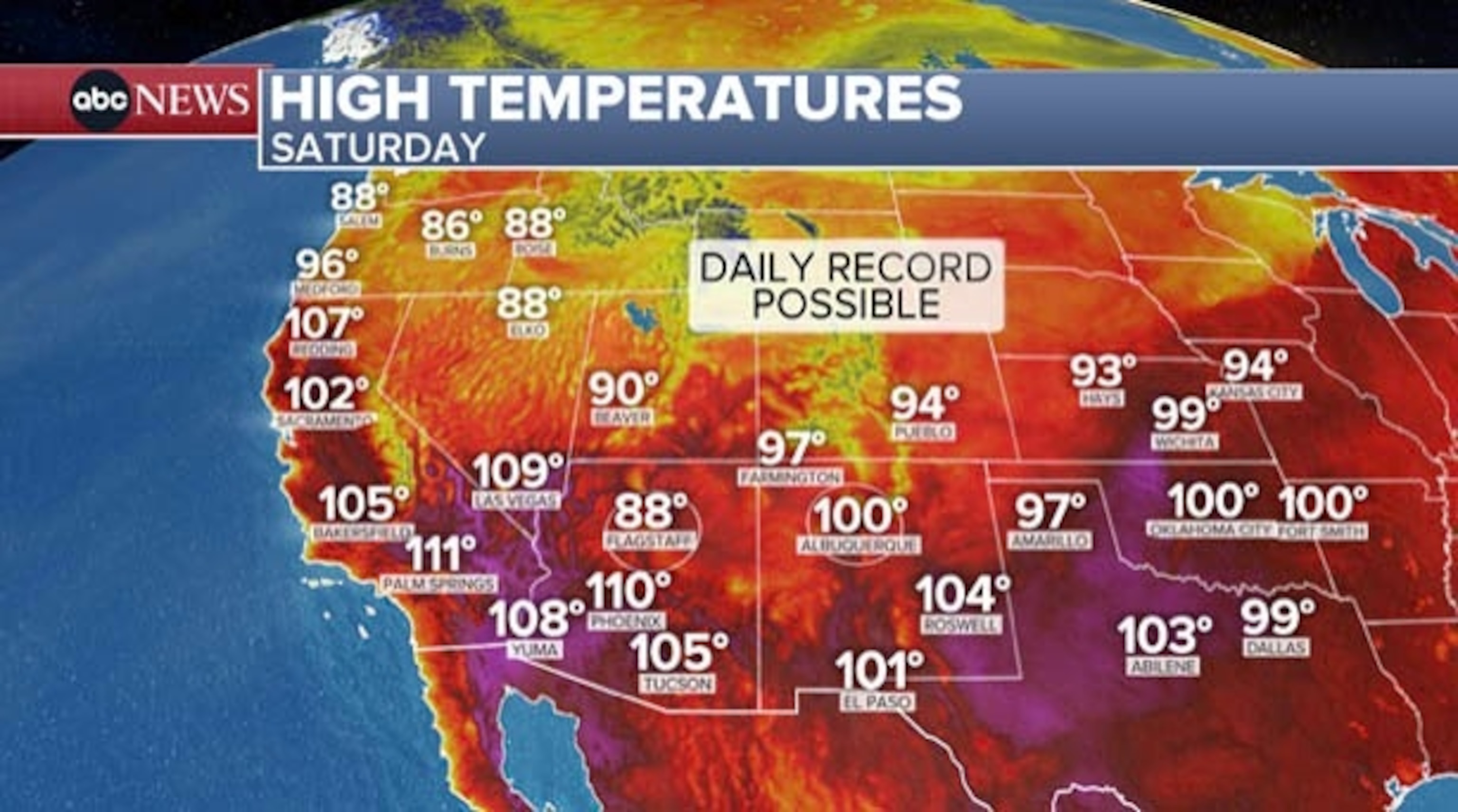 PHOTO: high temps map