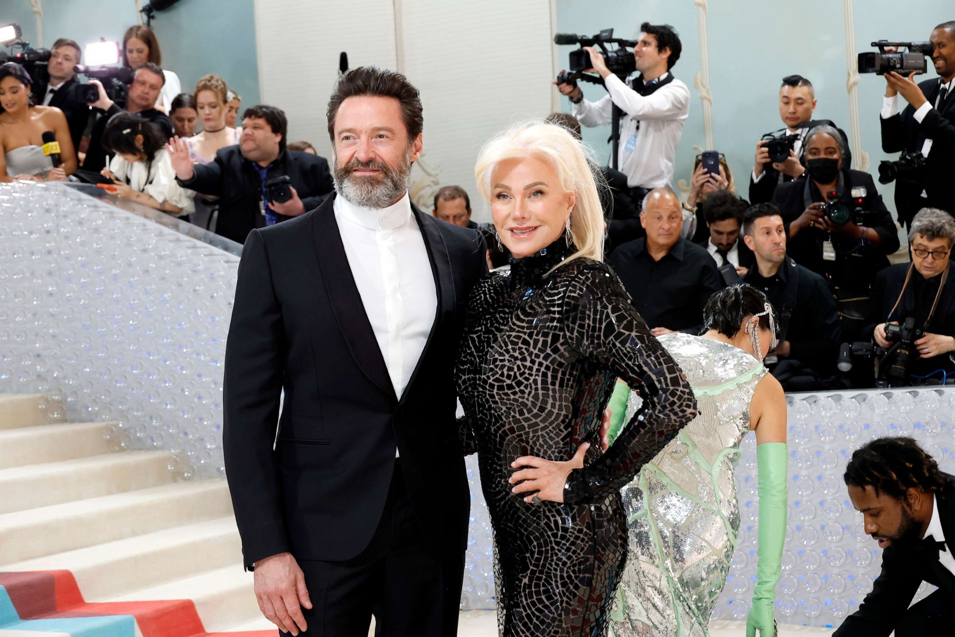 PHOTO: Hugh Jackman and Deborra-Lee Furness attend The 2023 Met Gala Celebrating "Karl Lagerfeld: A Line Of Beauty" at The Metropolitan Museum of Art on May 1, 2023, in New York.