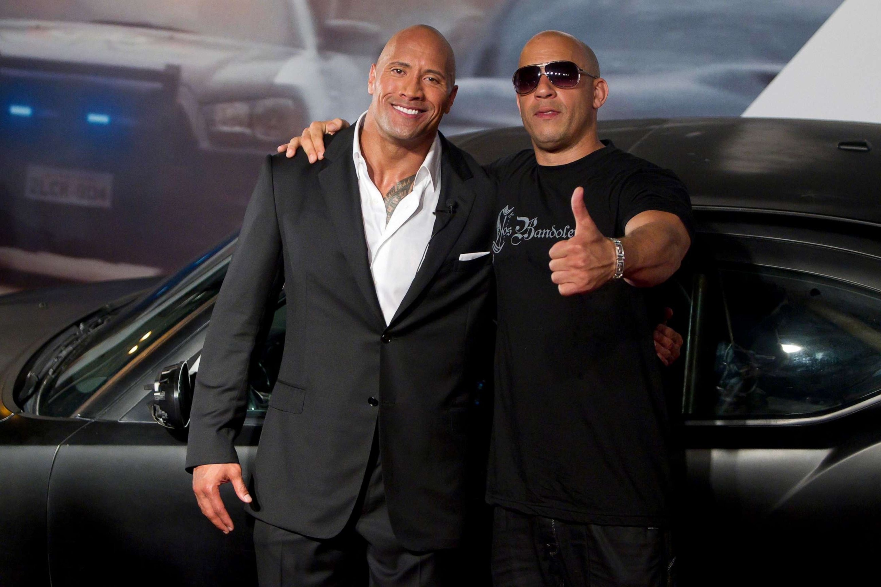 PHOTO: In this Aprtil 15, 2011, file photo, Dwayne Johnson and Vin Diesel pose for photographers during the premiere of the movie "Fast and Furious 5" at Cinepolis Lagoon, in Rio de Janeiro, Brazil.