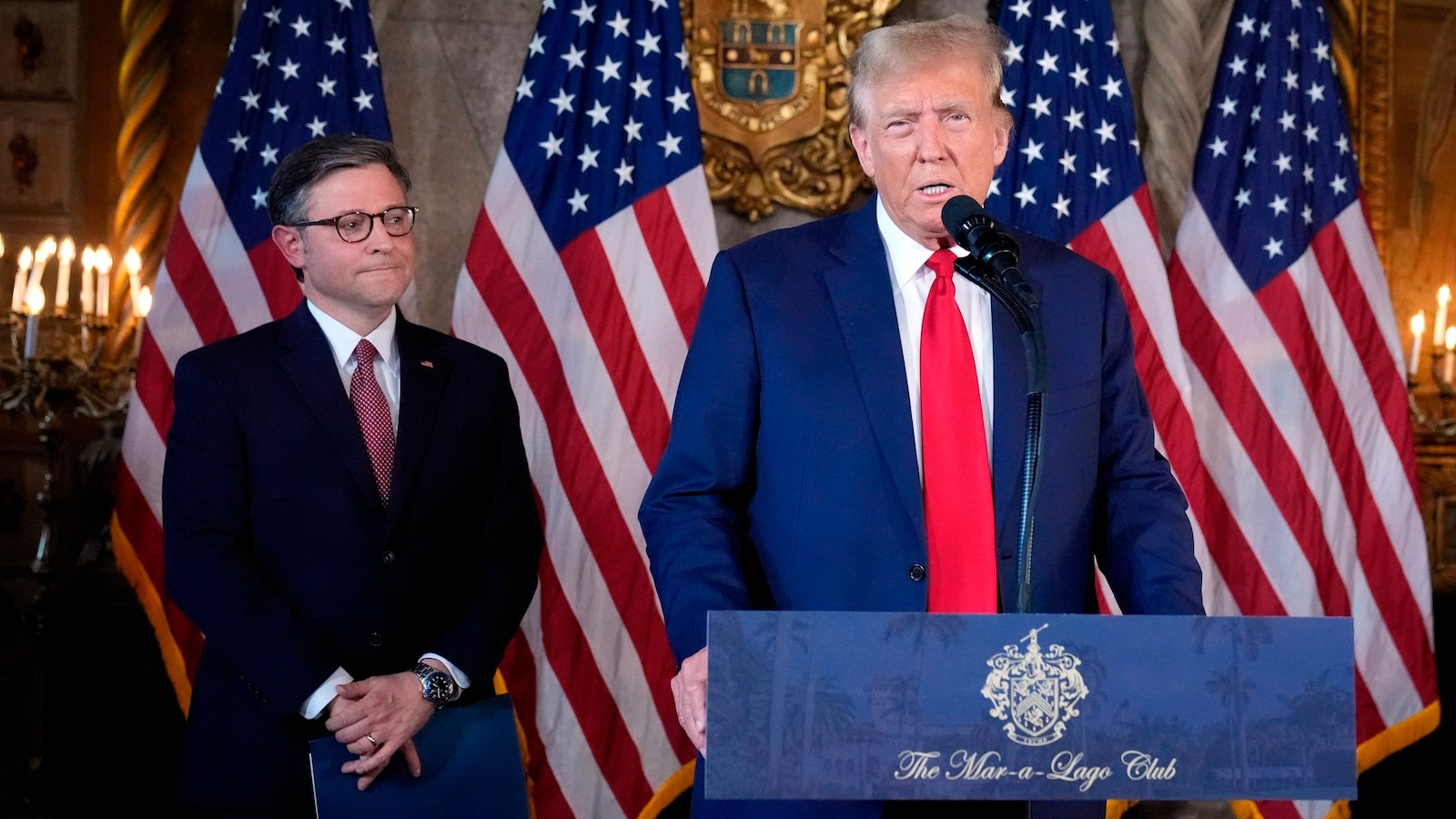 Trump holds MaraLago joint appearance with Johnson amid speakership threat ABC News Trump holds MaraLago joint appearance with Johnson amid speakership threat ABC News