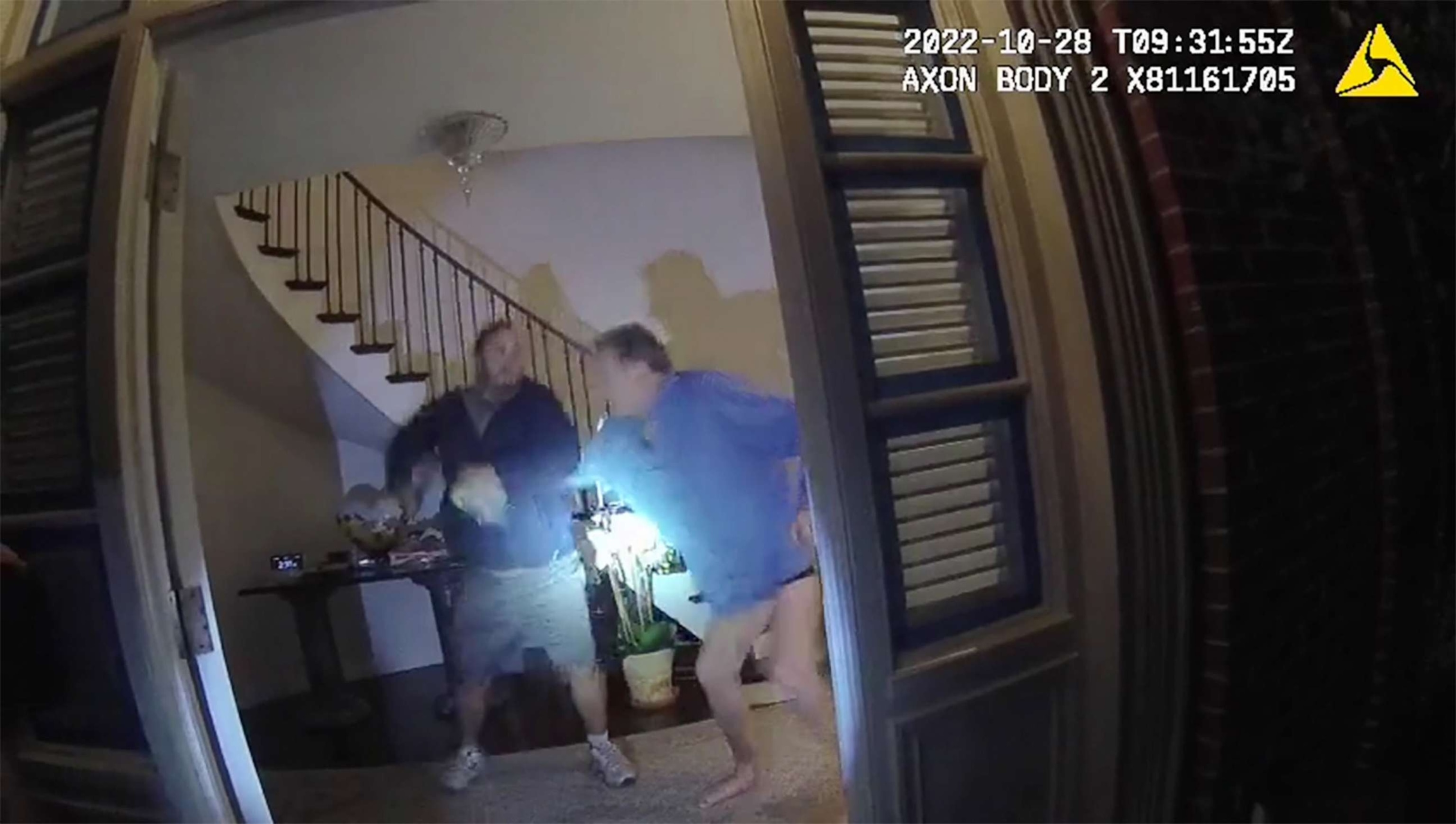 PHOTO: An image from police body cam video of the night Paul Pelosi, the husband of Democratic Rep. Nancy Pelosi, was violently assaulted at their home in San Francisco, Oct 28, 2022.