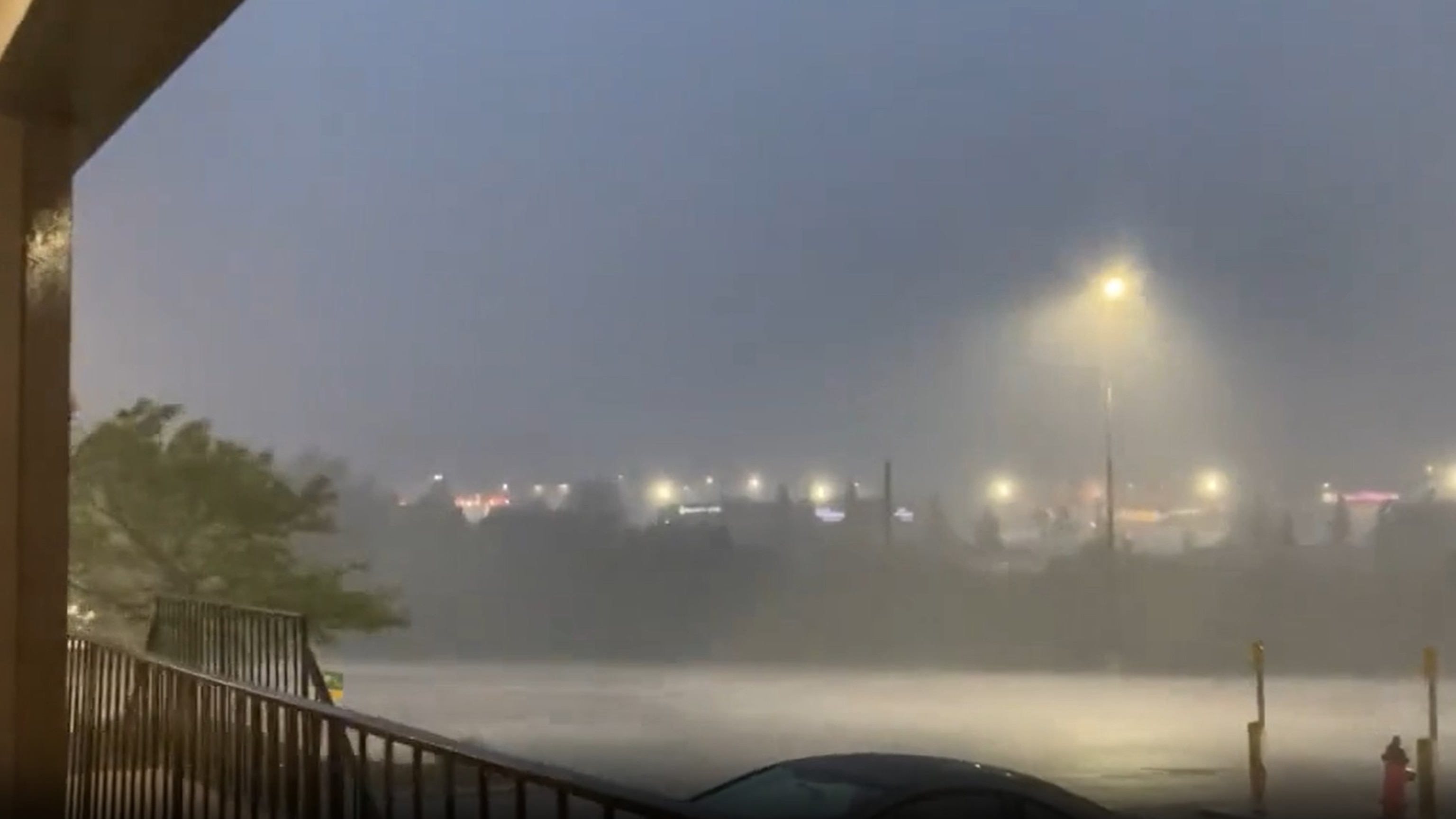 Image: A severe storm hits Kansas City, Missouri, on the night of July 30, 2023.