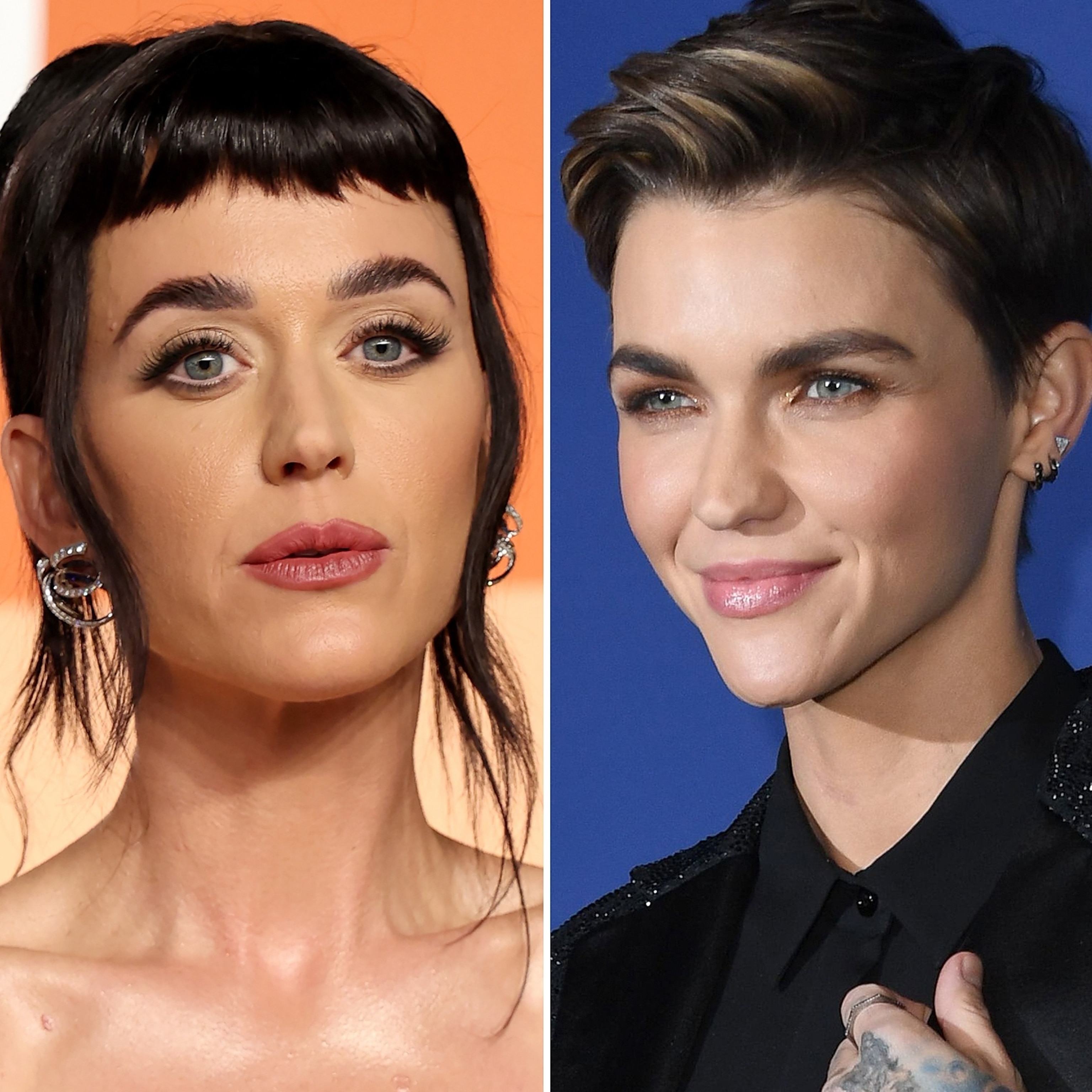 PHOTO: Katy Perry in Beverly Hills, California, March 2, 2025 and Ruby Rose  in Los Angeles, October 23, 2019.