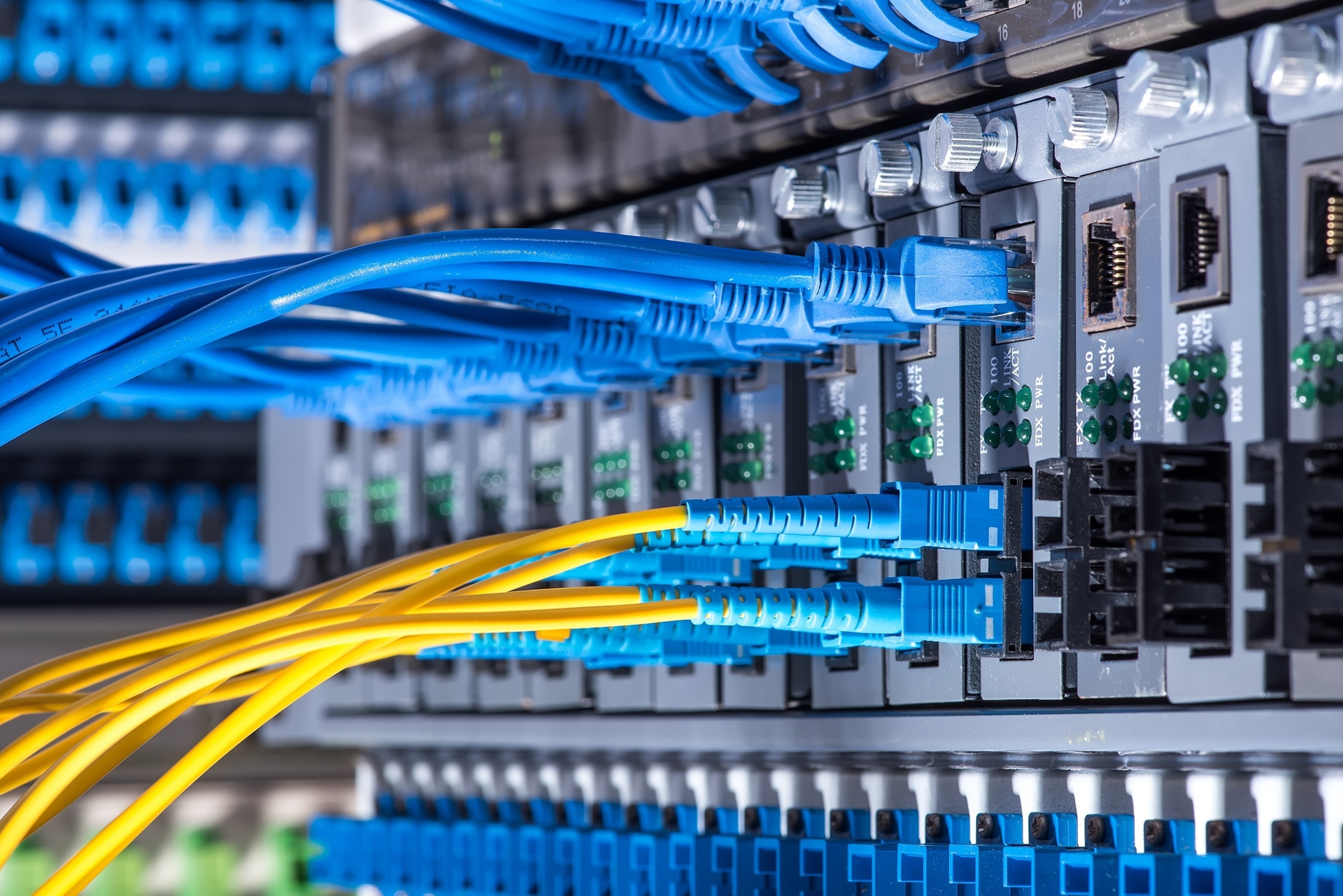 PHOTO: Fiber Optic cables and UTP Network cables in an undated stock photo.