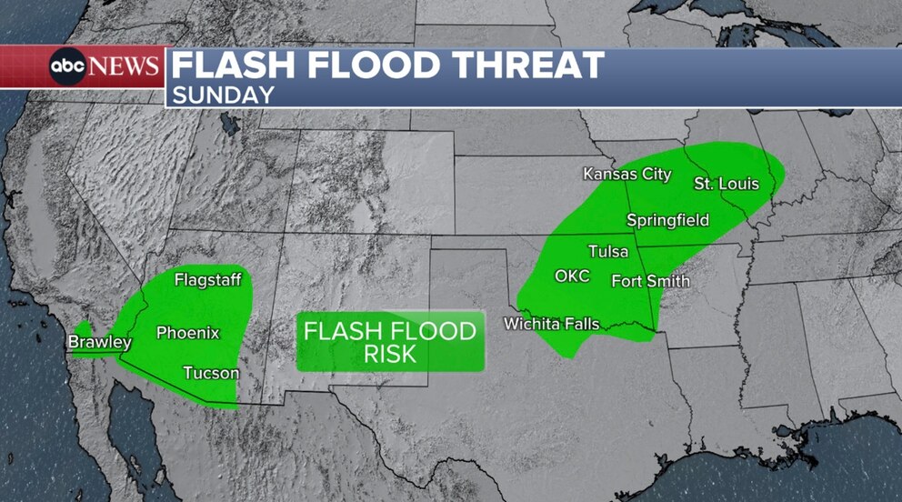 PHOTO: flash flood threat sunday map