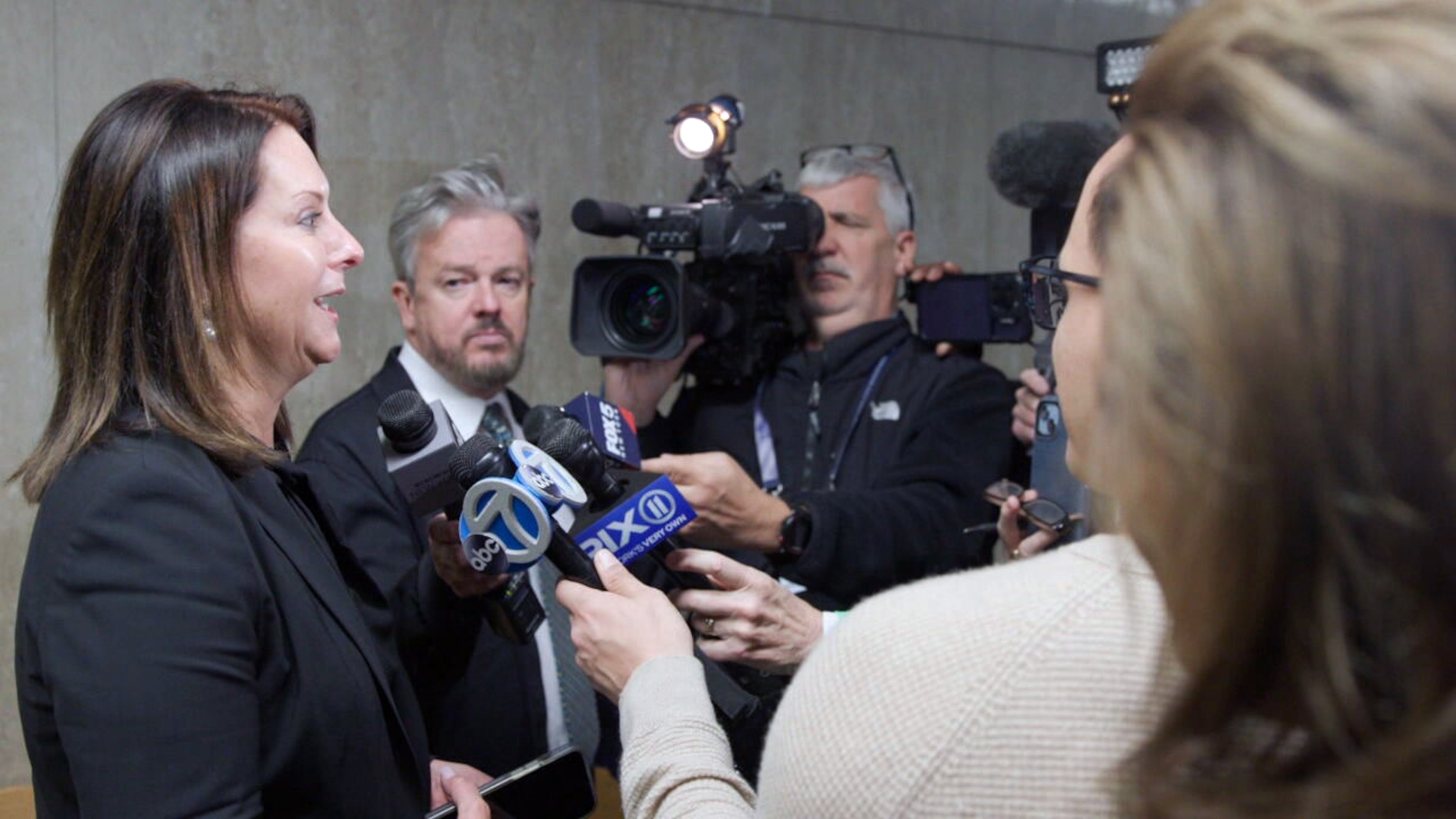 PHOTO: Linda Clary, whose been fighting to find answers about the death of her son John Umberger since last year, speaks to reporters about the case.