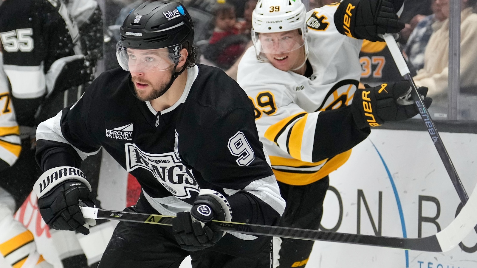 Morgan Geekie scores twice to tie for NHL goals lead, Bruins beat Kings 2-1 in OT