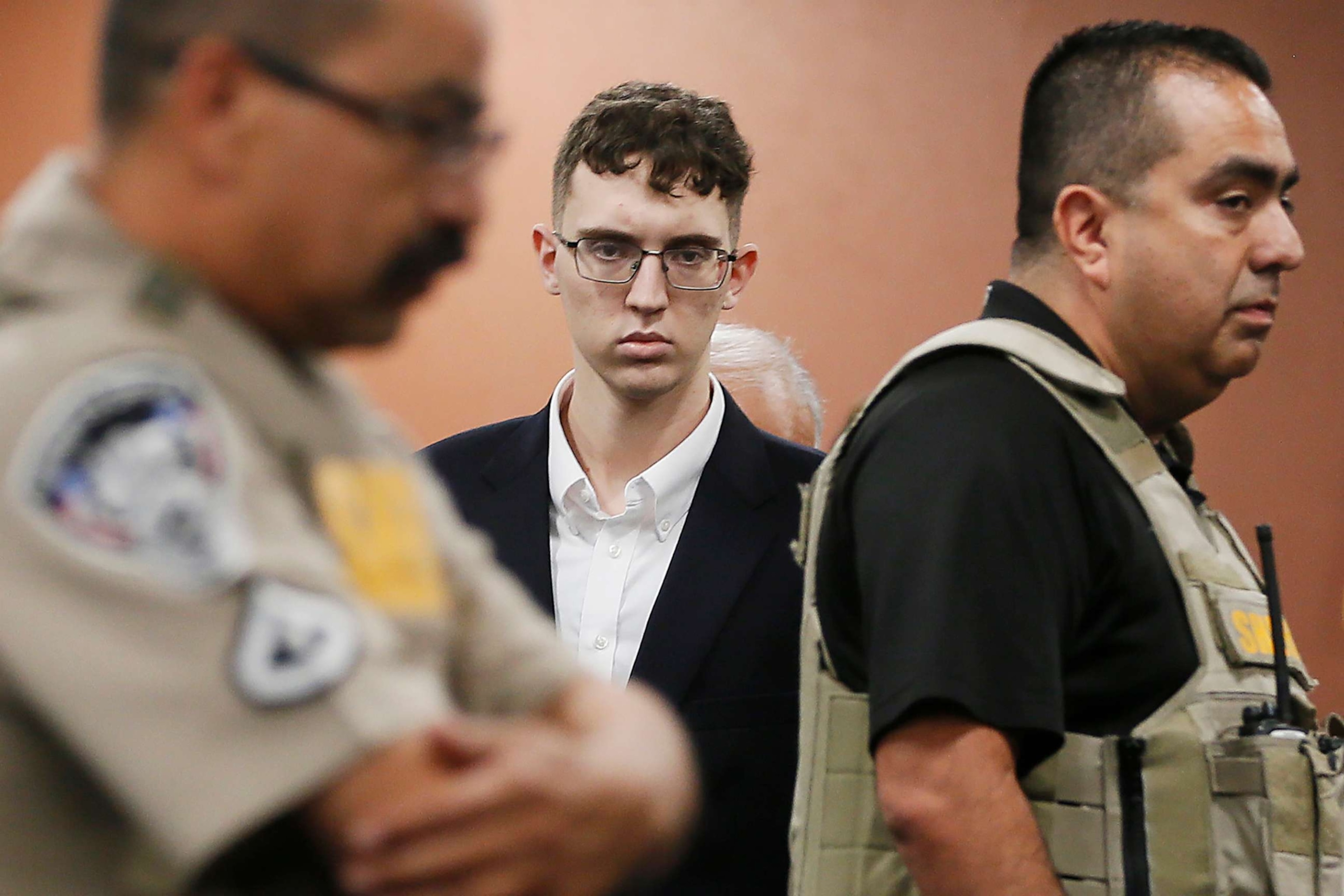 PHOTO: El Paso Walmart shooting suspect Patrick Crusius pleads not guilty during his arraignment in El Paso, Texas, Oct. 10, 2019.