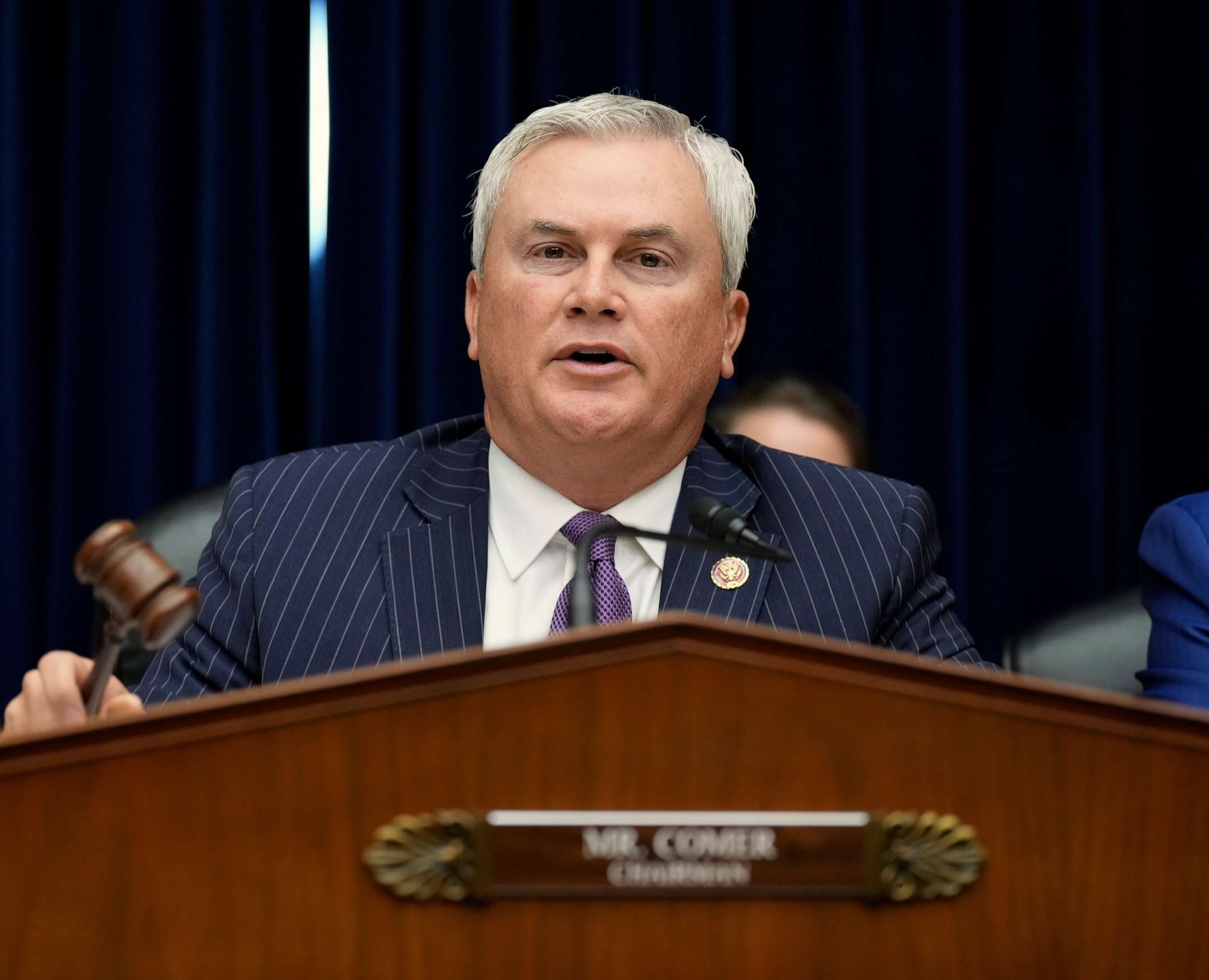 PHOTO: Chairman of the House Oversight Committee James Comer presides over a Committee hearing titled "The Basis for an Impeachment Inquiry of President Joseph R. Biden, Jr." on Capitol Hill, Sept. 28, 2023, in Washington.