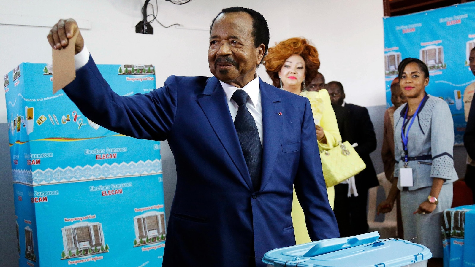 Cameroon's 92-year-old president makes rare public appearance to campaign for reelection