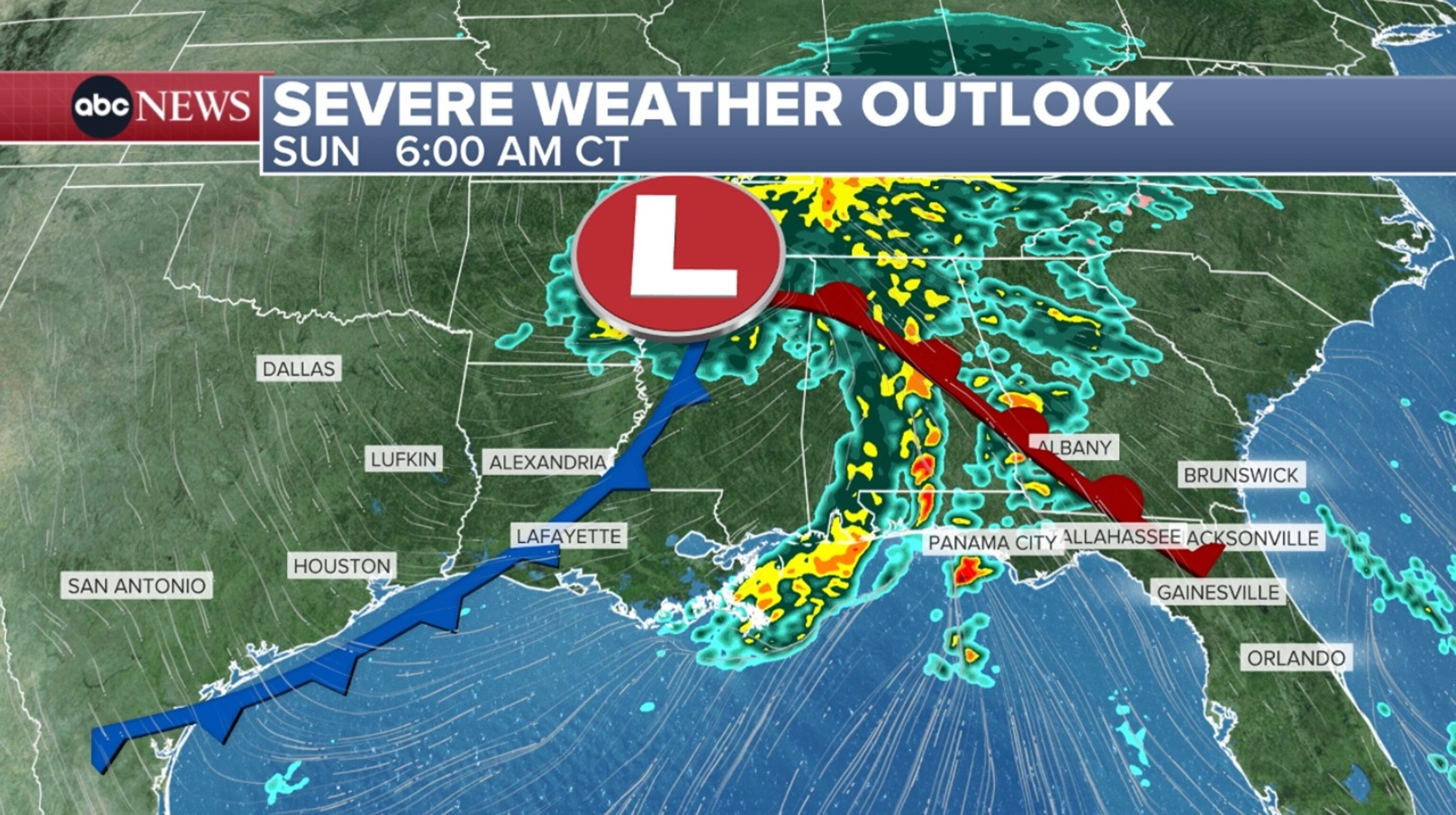 PHOTO: severe weather outlook Sunday map