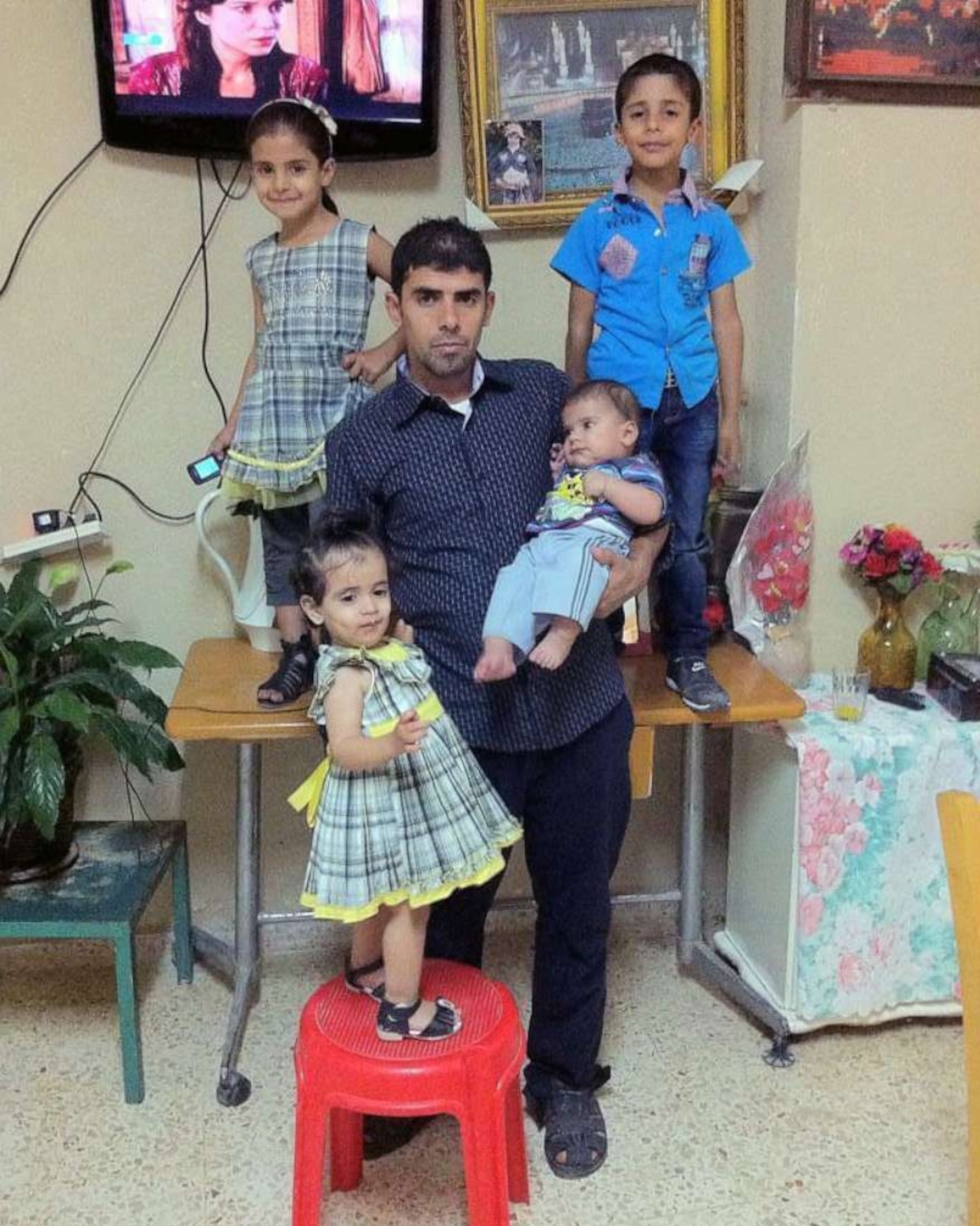 PHOTO: In this undated photo, Bilal Saleh can be seen with his children. He was killed on Oct. 18, 2023.