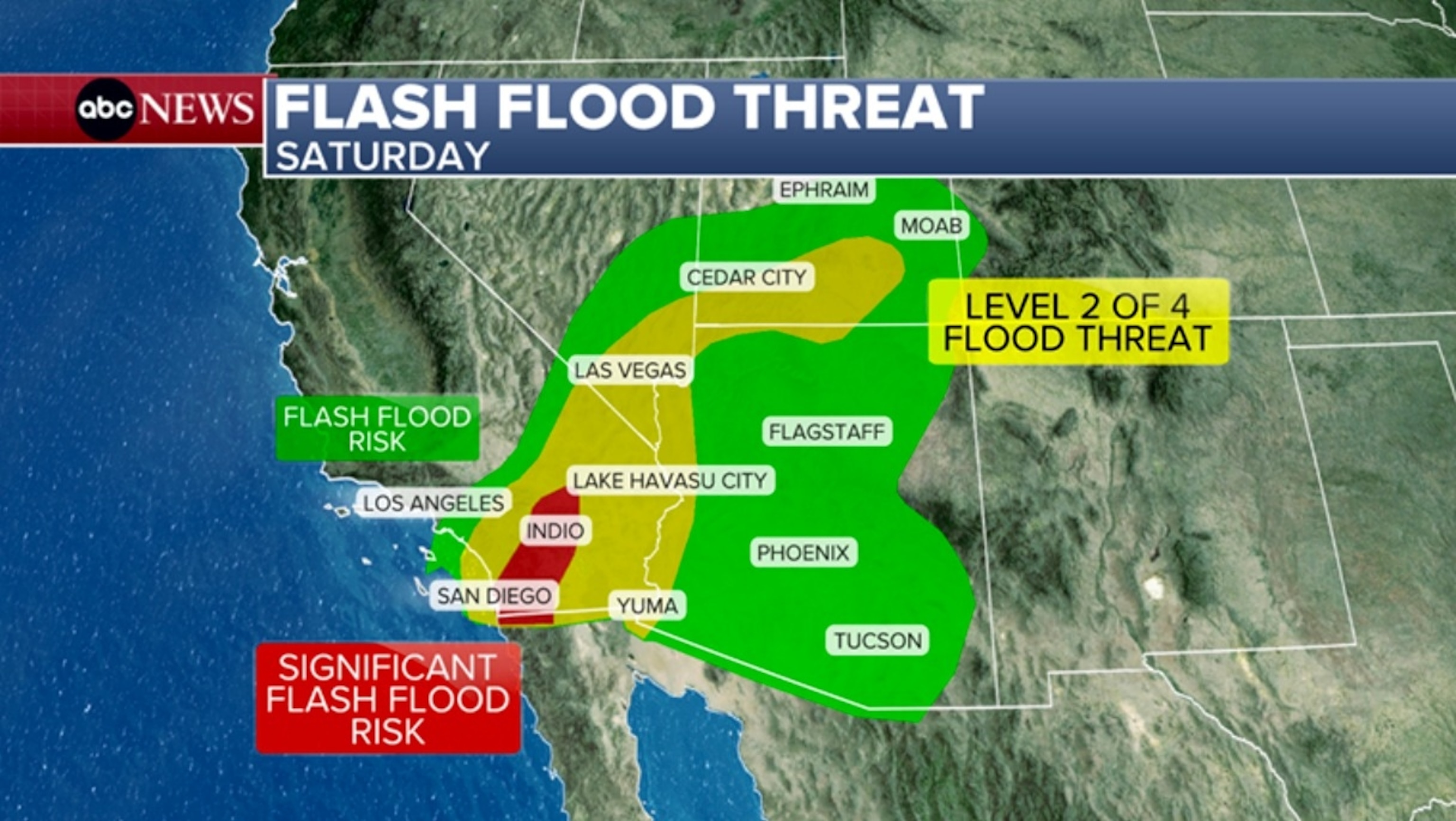 PHOTO: Flash flood threat map - Saturday