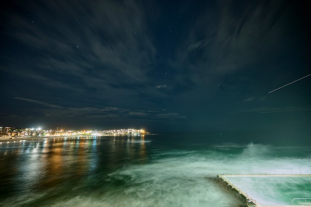 PHOTO:  The night sky is illuminated by a meteor shower, July 28, 2022 in Sydney, Australia. 