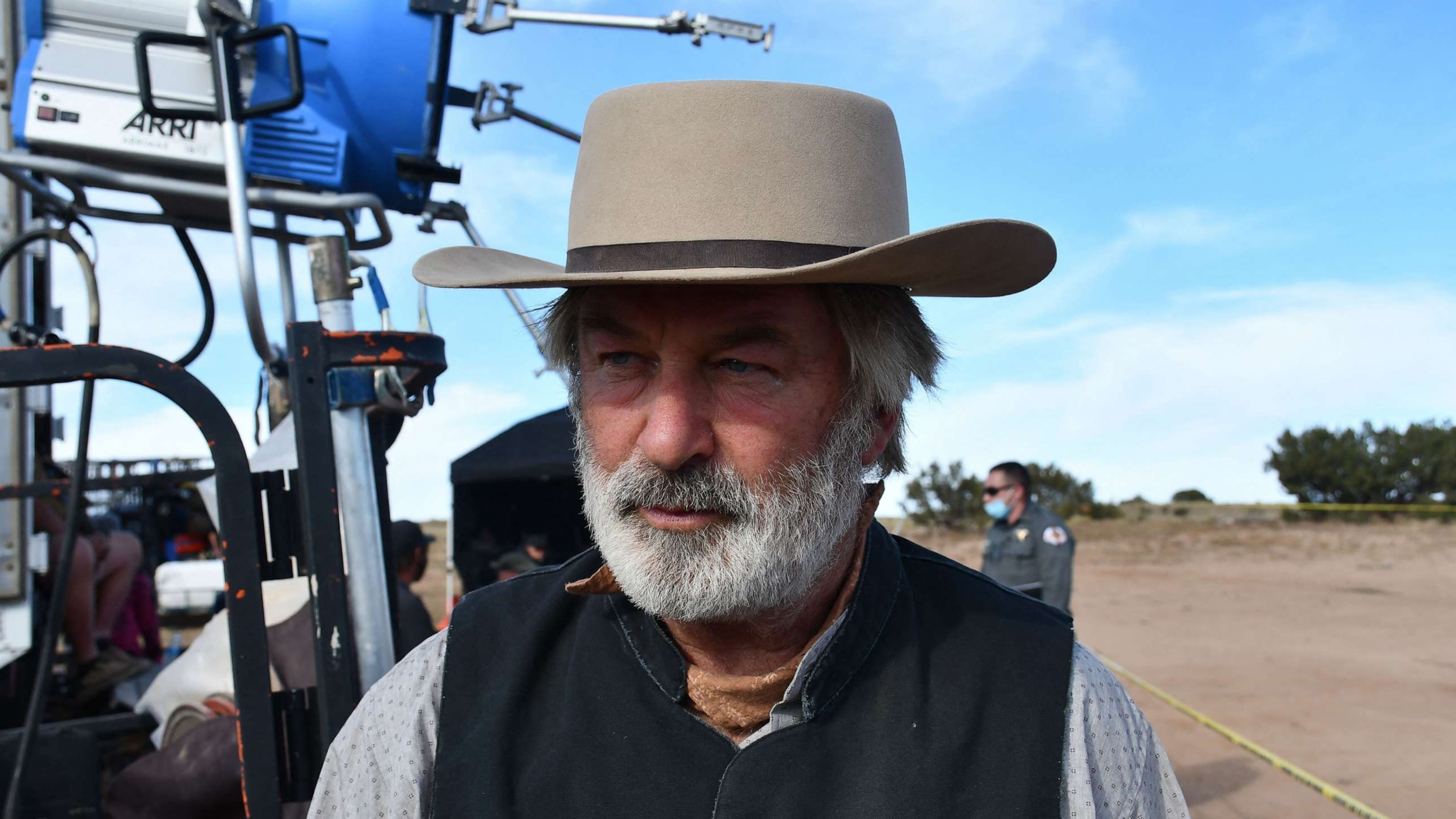 PHOTO: Alec Baldwin being processed after the death of cinematographer Halyna Hutchins on the set of the film "Rust" at the Bonanza Creek Ranch in Santa Fe, N.M., Oct. 21, 2022.