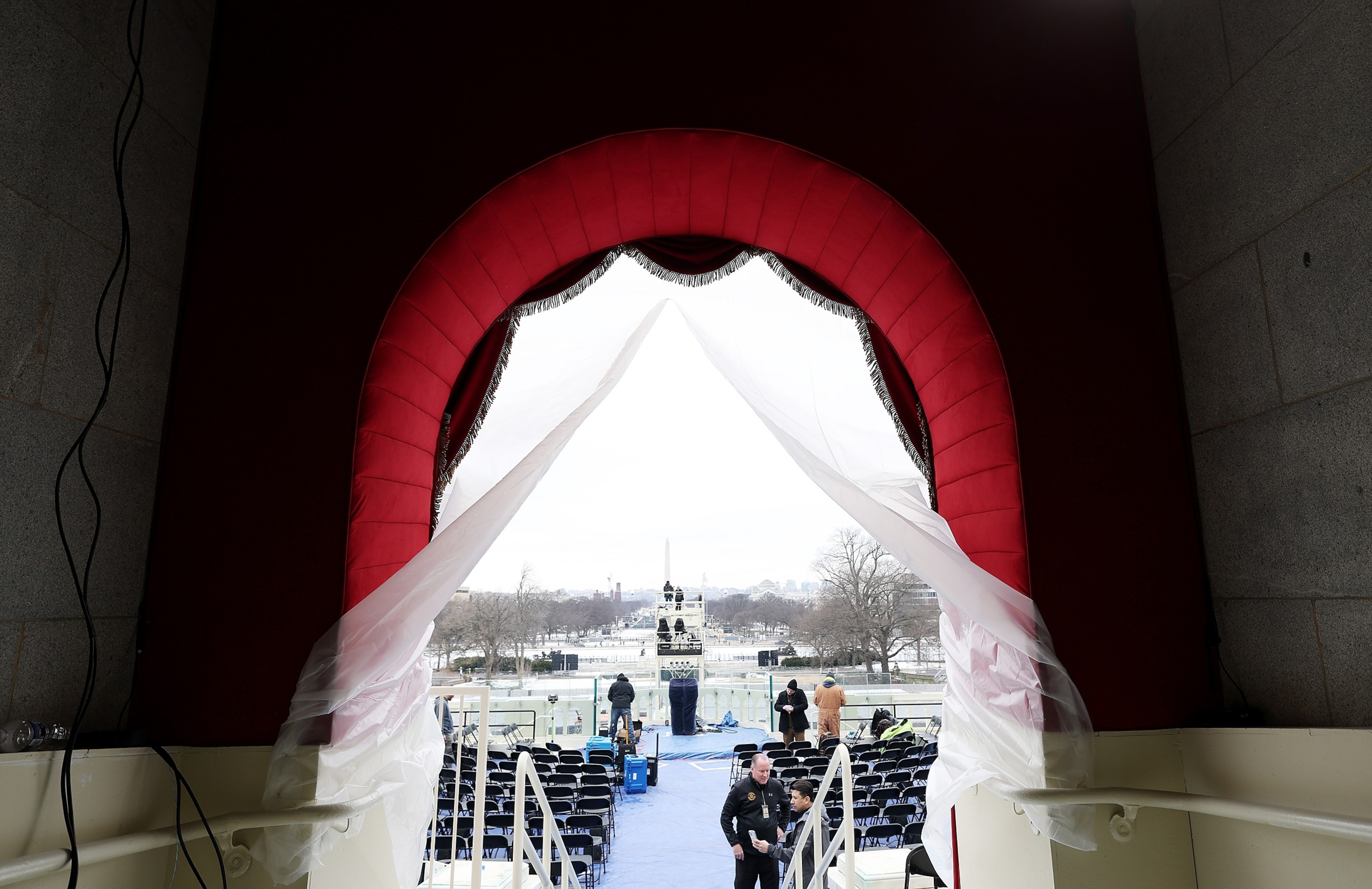 PHOTO: The West Front of the U.S. Capitol is seen on Jan. 17, 2025, in Washington, D.C.  The second Trump inauguration ceremony on January 20 will be moved to the rotunda of the U.S. Capitol as temperatures are expected to be the coldest in forty years. 