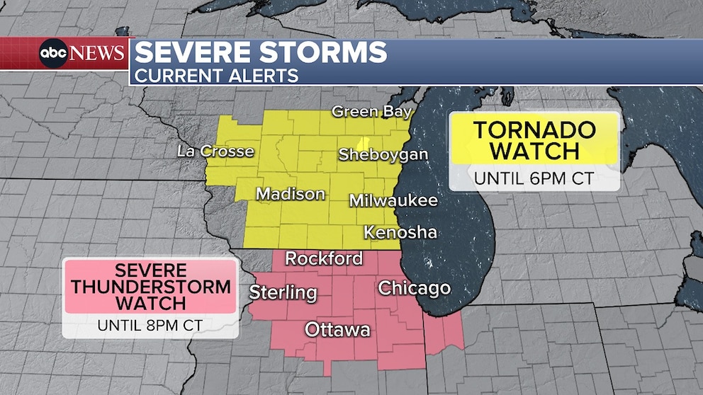 PHOTO: A Tornado Watch has been issued for Southern and Central Wisconsin – including Green Bay, Madison, and Milwaukee.