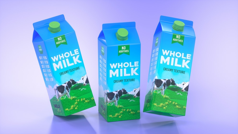 PHOTO: Three Whole Milk Cartons 