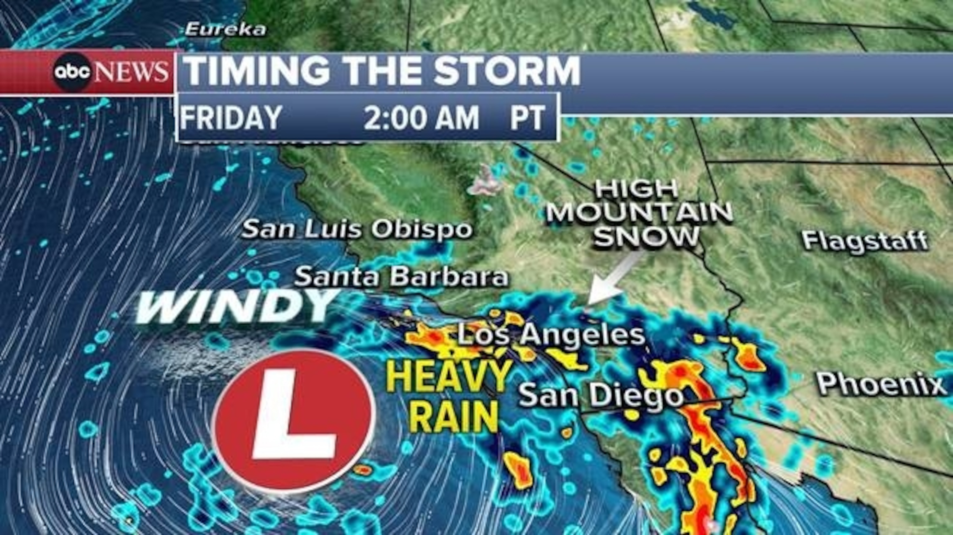 PHOTO: A new storm system is moving into California this morning with rain developing from SF all the way down to LA.