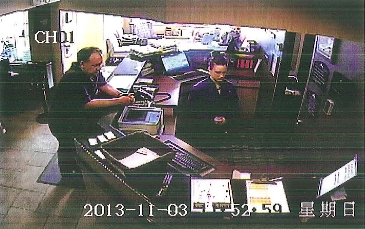 PHOTO: Investigators found surveillance video showing a man whom a front desk agent said had checked out alone after arriving with a woman whose body was later found in a suitcase.