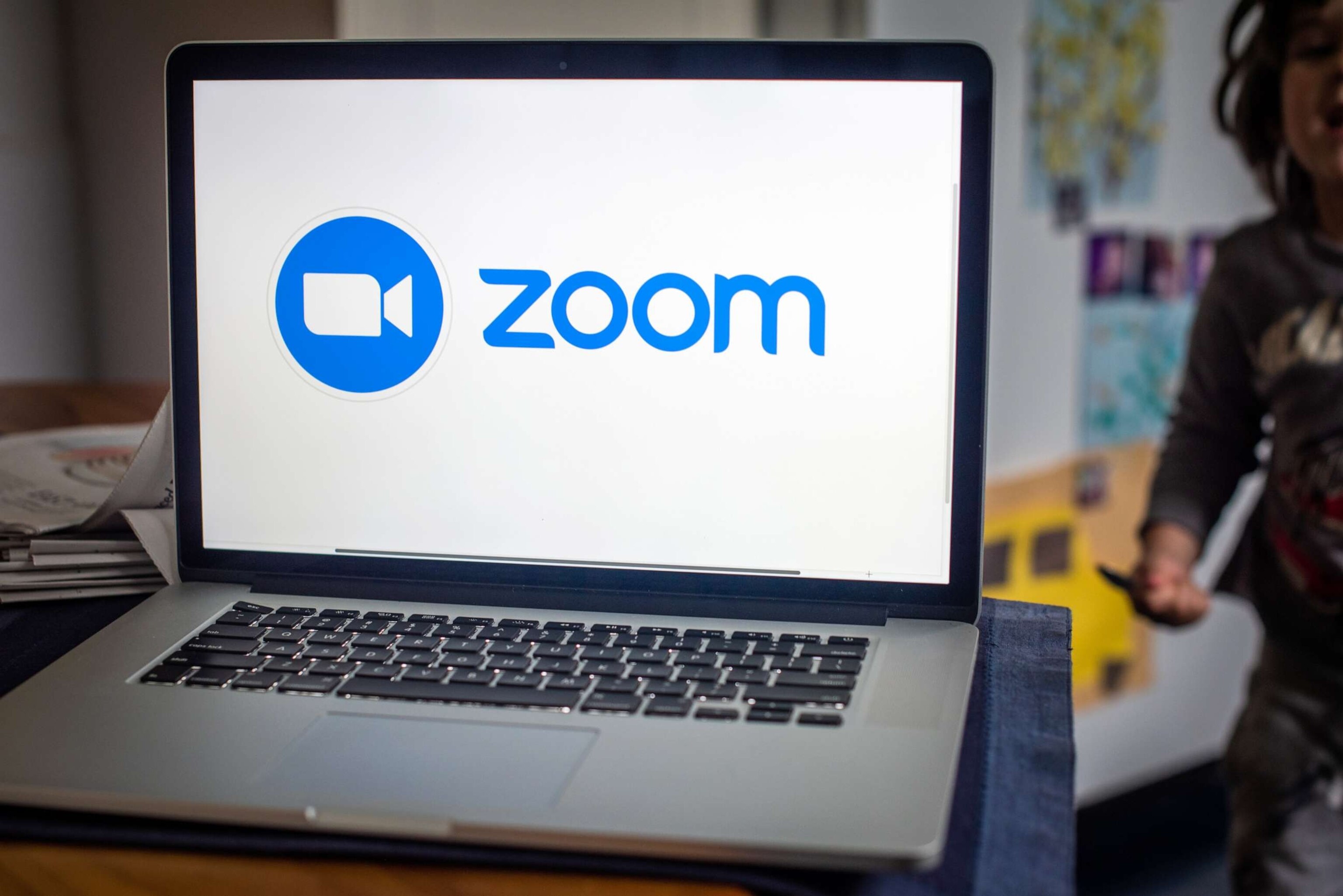 PHOTO: The Zoom Video Communications Inc. logo on a laptop computer arranged in Dobbs Ferry, New York, May 29, 2021.