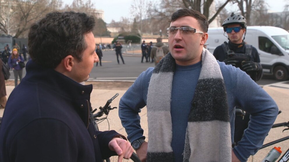 PHOTO: Jacob Lang, one of the pardoned rioters, told ABC News’ Jay O’Brien that he  hopes that the judges and prosecutors who oversaw his case will be jailed.