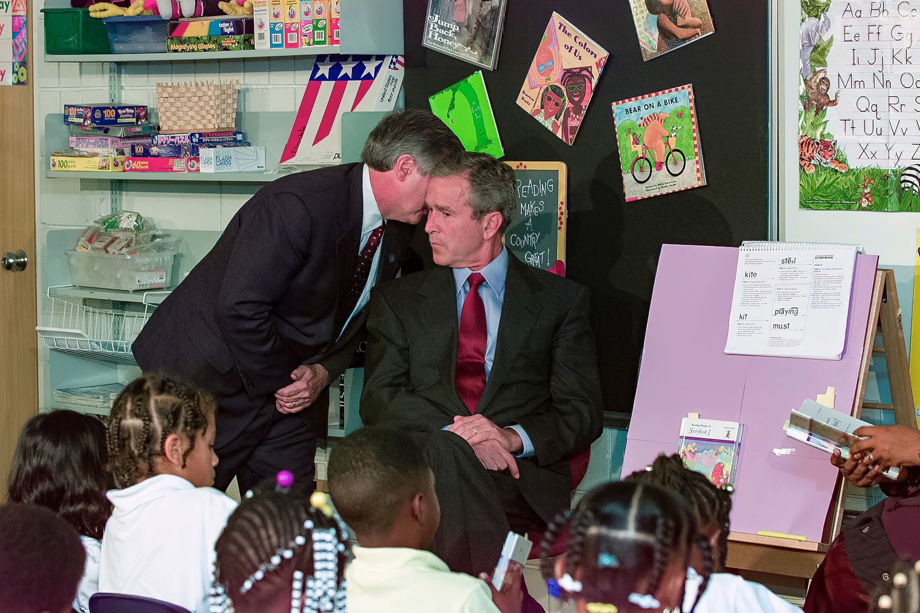 Image from article: Students with President Bush on 9/11 look back on day: 'You could see it on his face' Image from article: Students with President Bush on 9/11 look back on day: 'You could see it on his face'