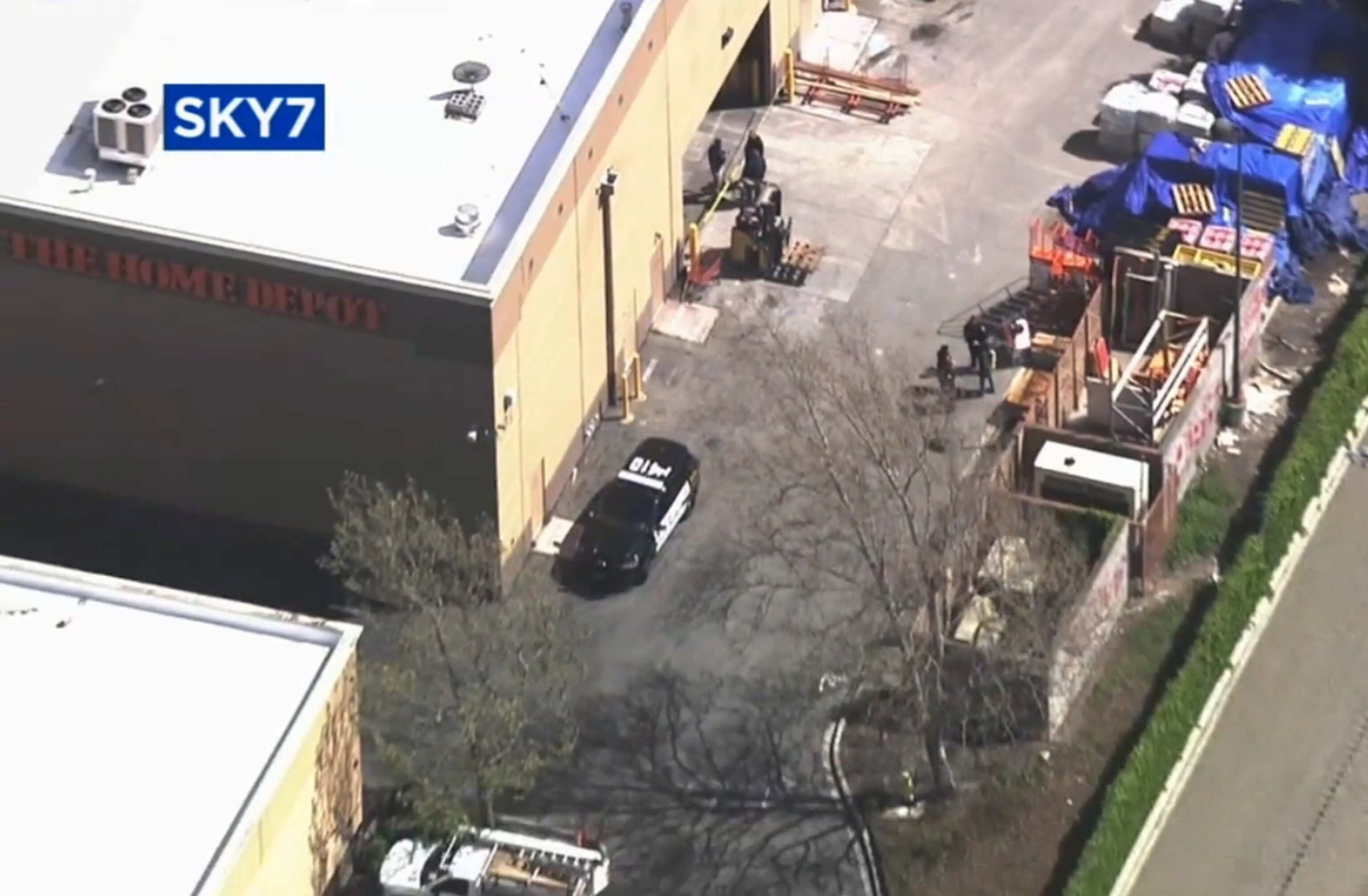 PHOTO: Police respond to a shooting at a Home Depot in Pleasanton, California, April 18, 2023.