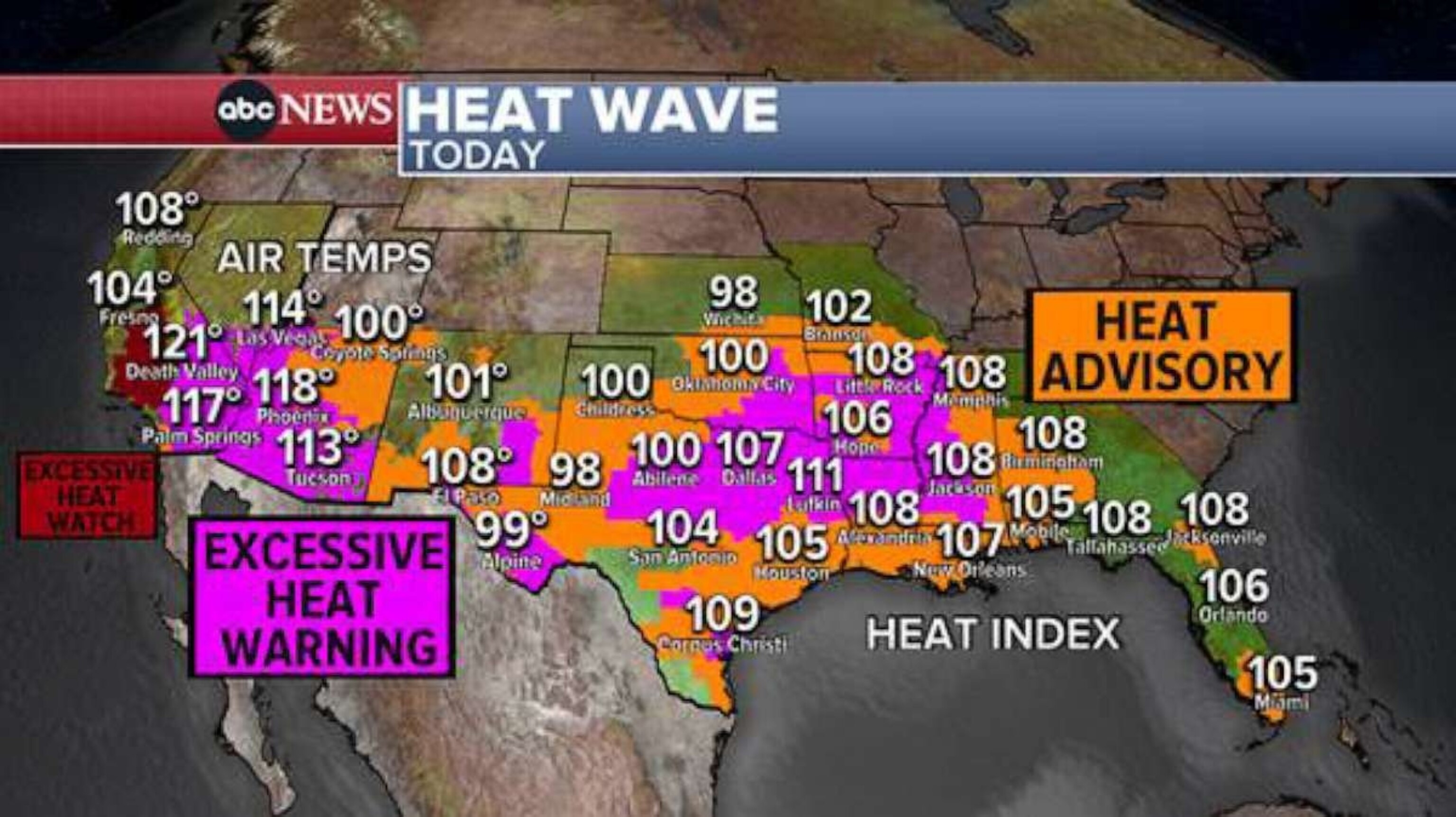 PHOTO: Heat Wave Today Map